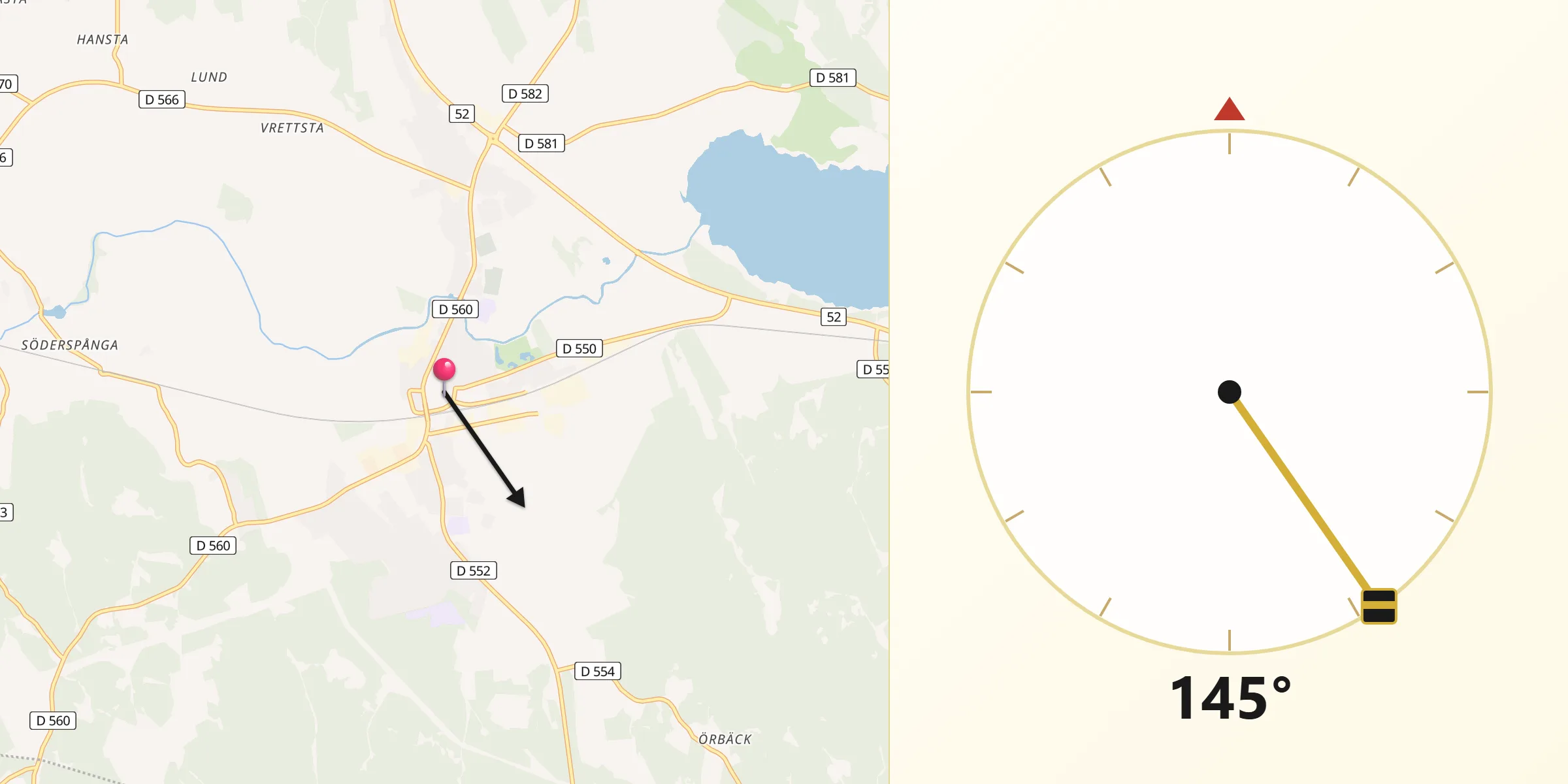Qibla Riktning från Vingåker