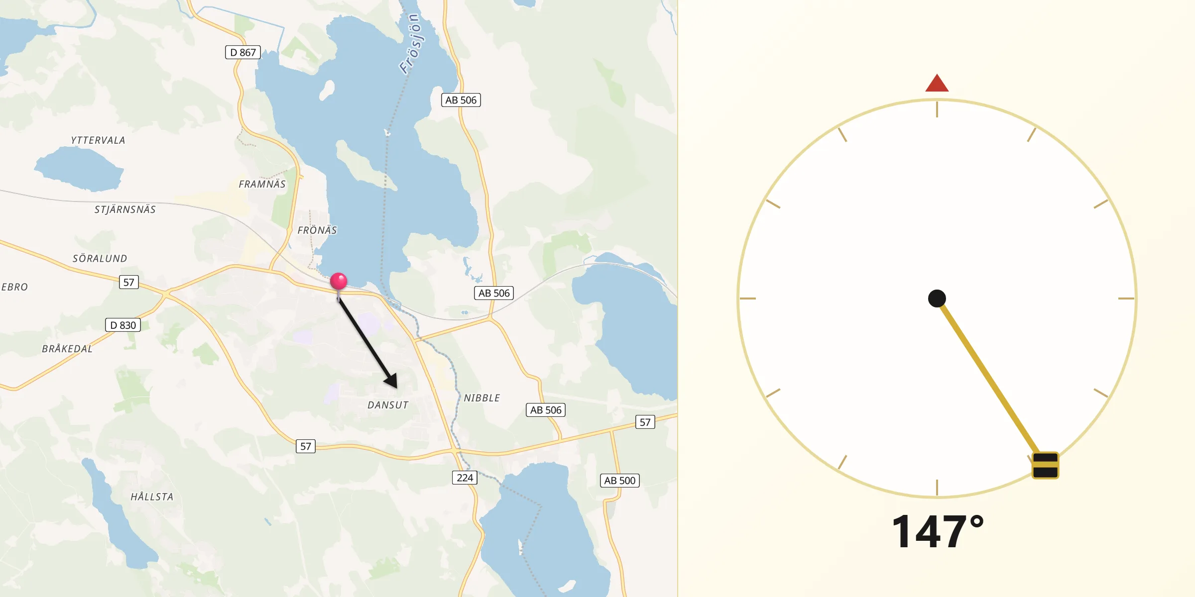 Qibla Riktning från Gnesta