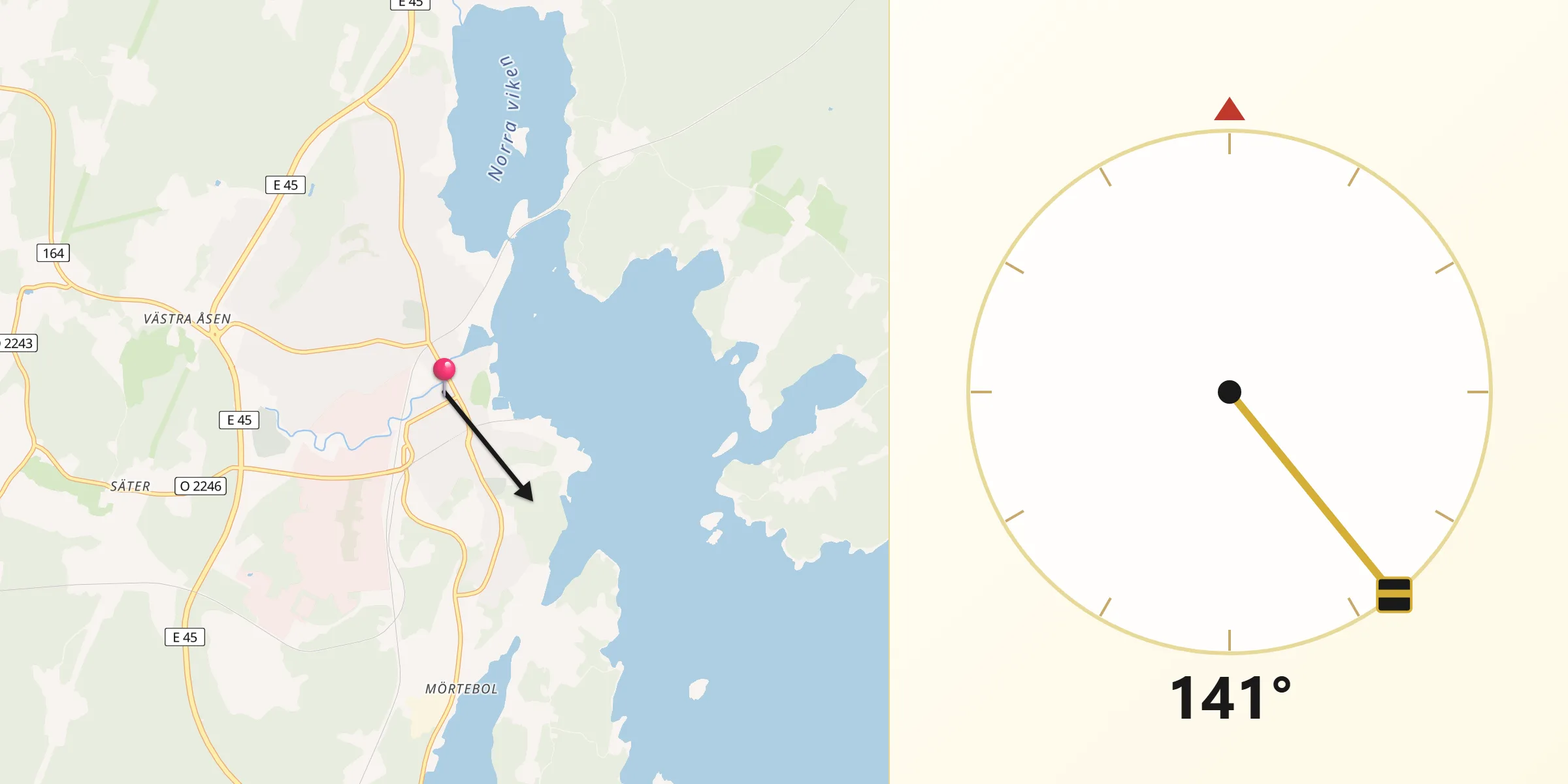 Qibla Riktning från Åmål
