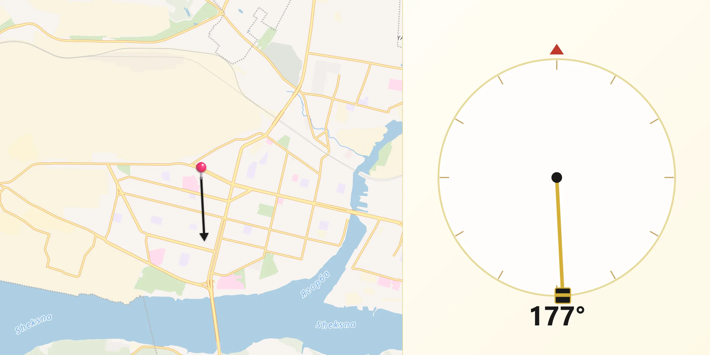 Direction vers la Qibla depuis Tcherepovets
