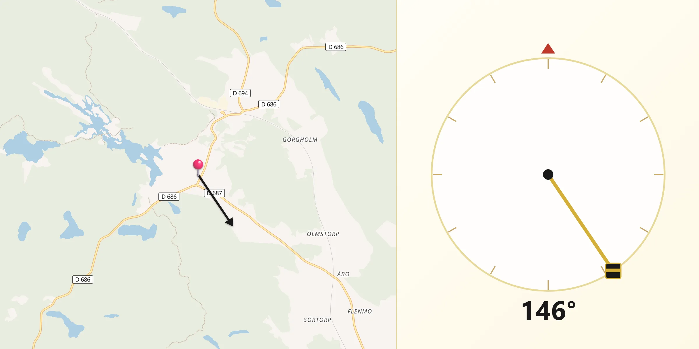 Qibla Riktning från Hälleforsnäs