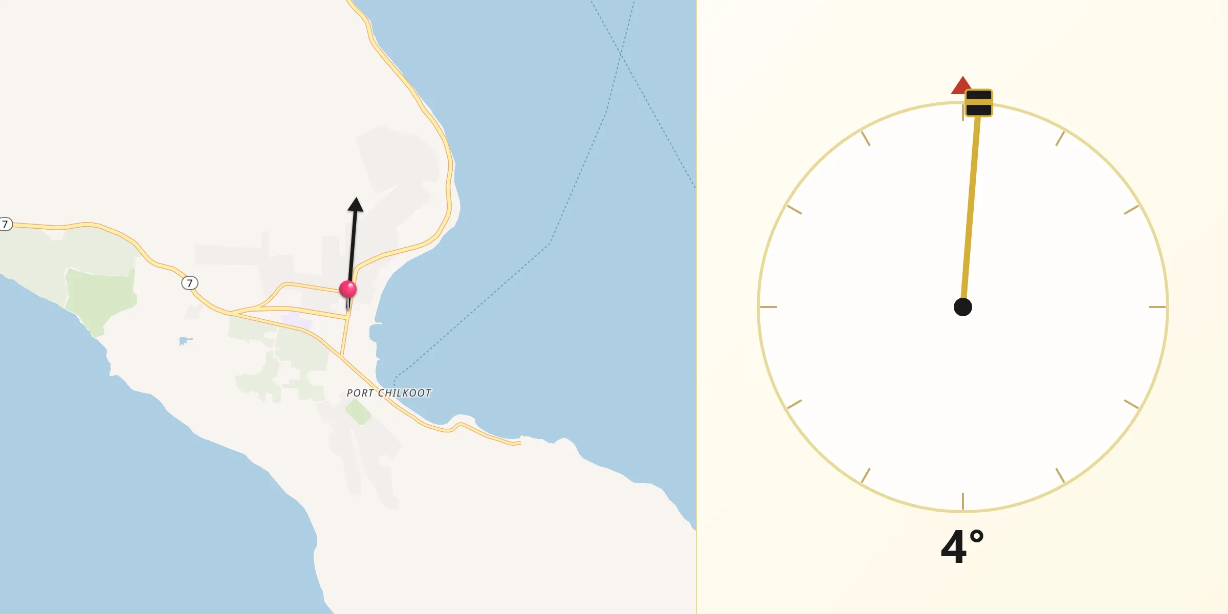 Qibla Direction from Haines