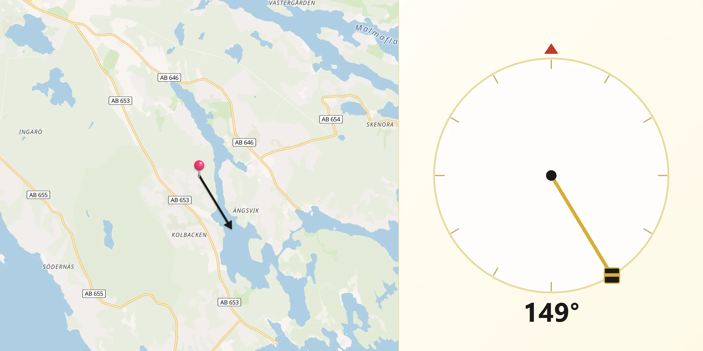 Qibla Riktning från Långvik