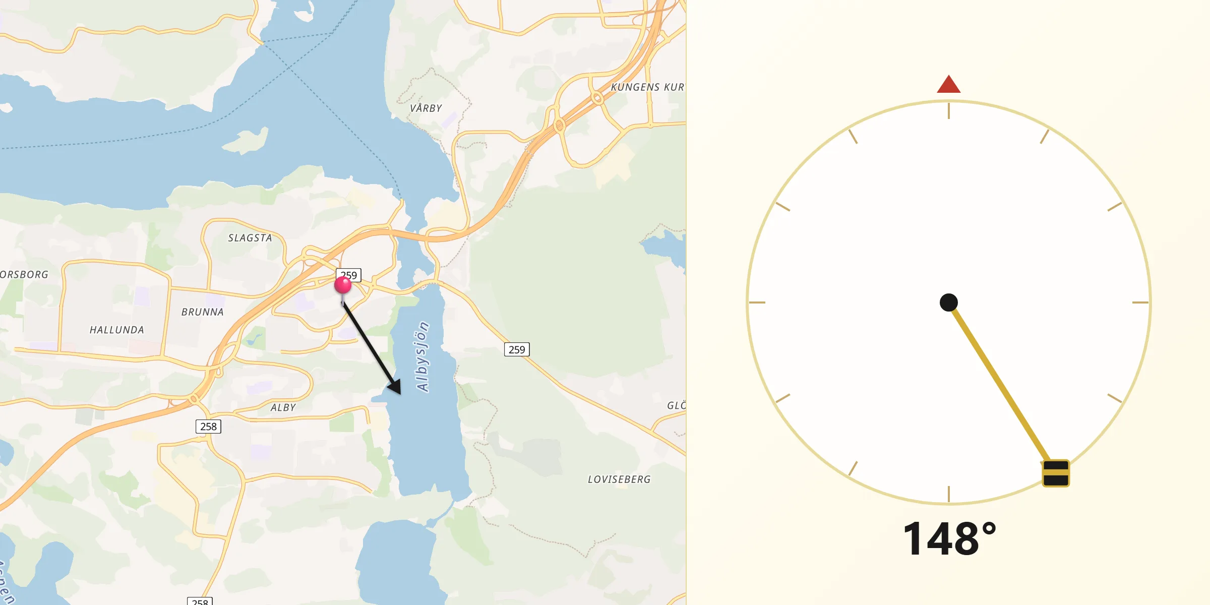 Qibla Riktning från Fittja