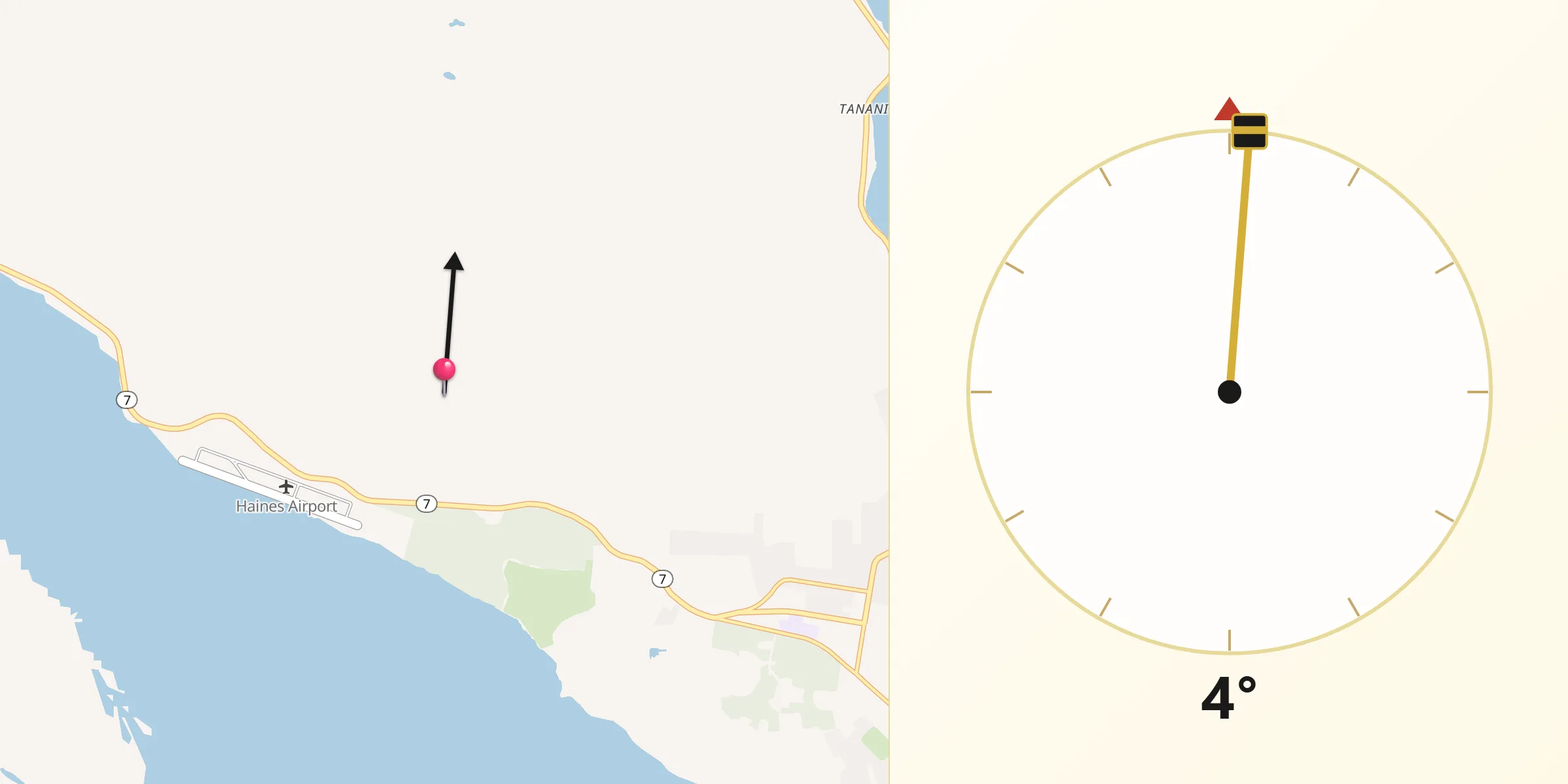 Qibla Direction from Haines Borough