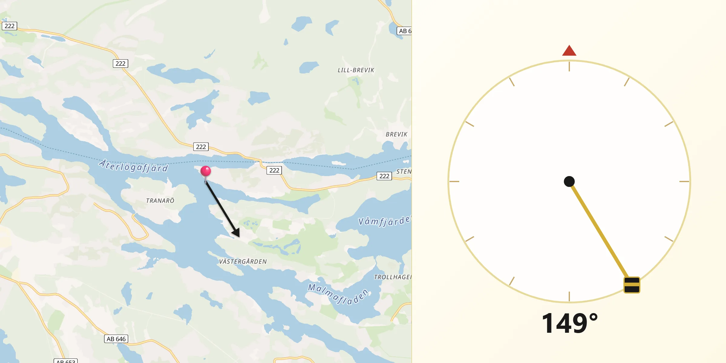 Qibla Riktning från Strömma