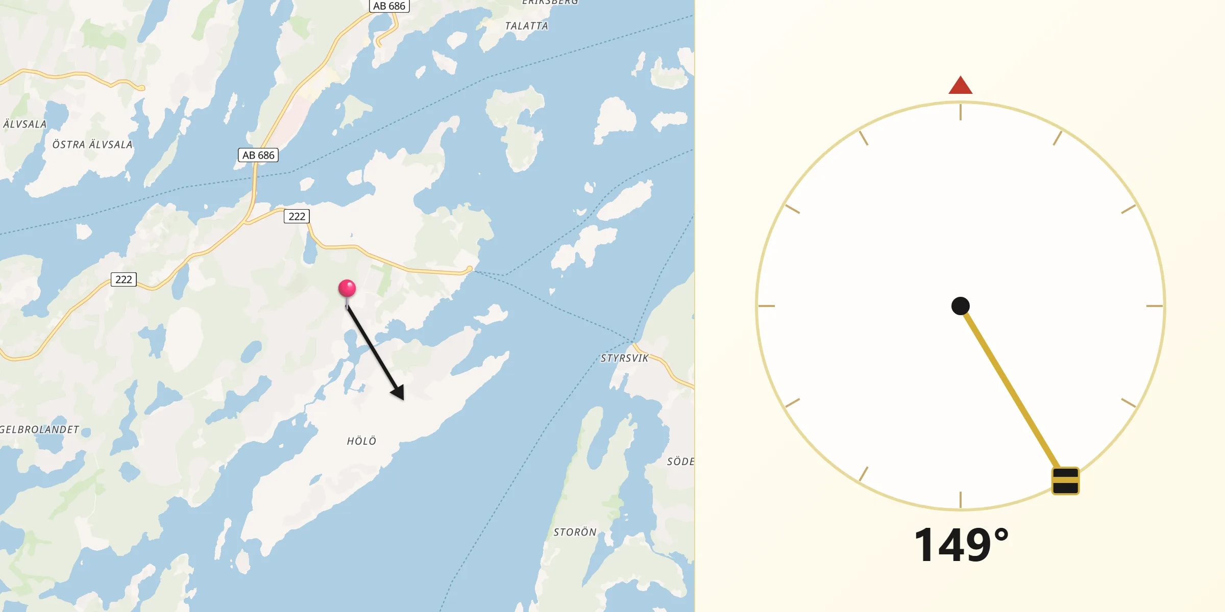 Qibla Riktning från Stavsnäs