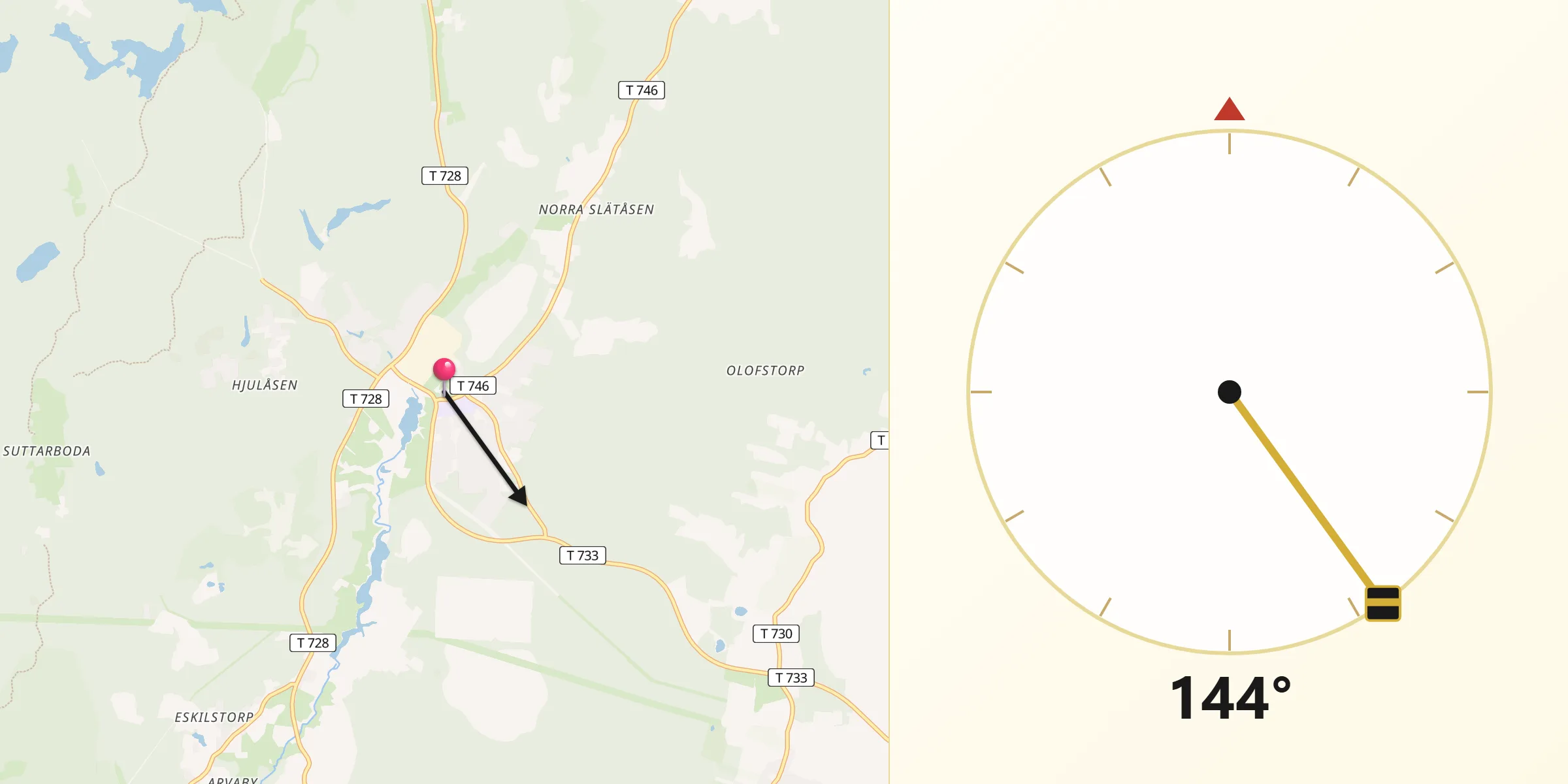 Qibla Riktning från Garphyttan
