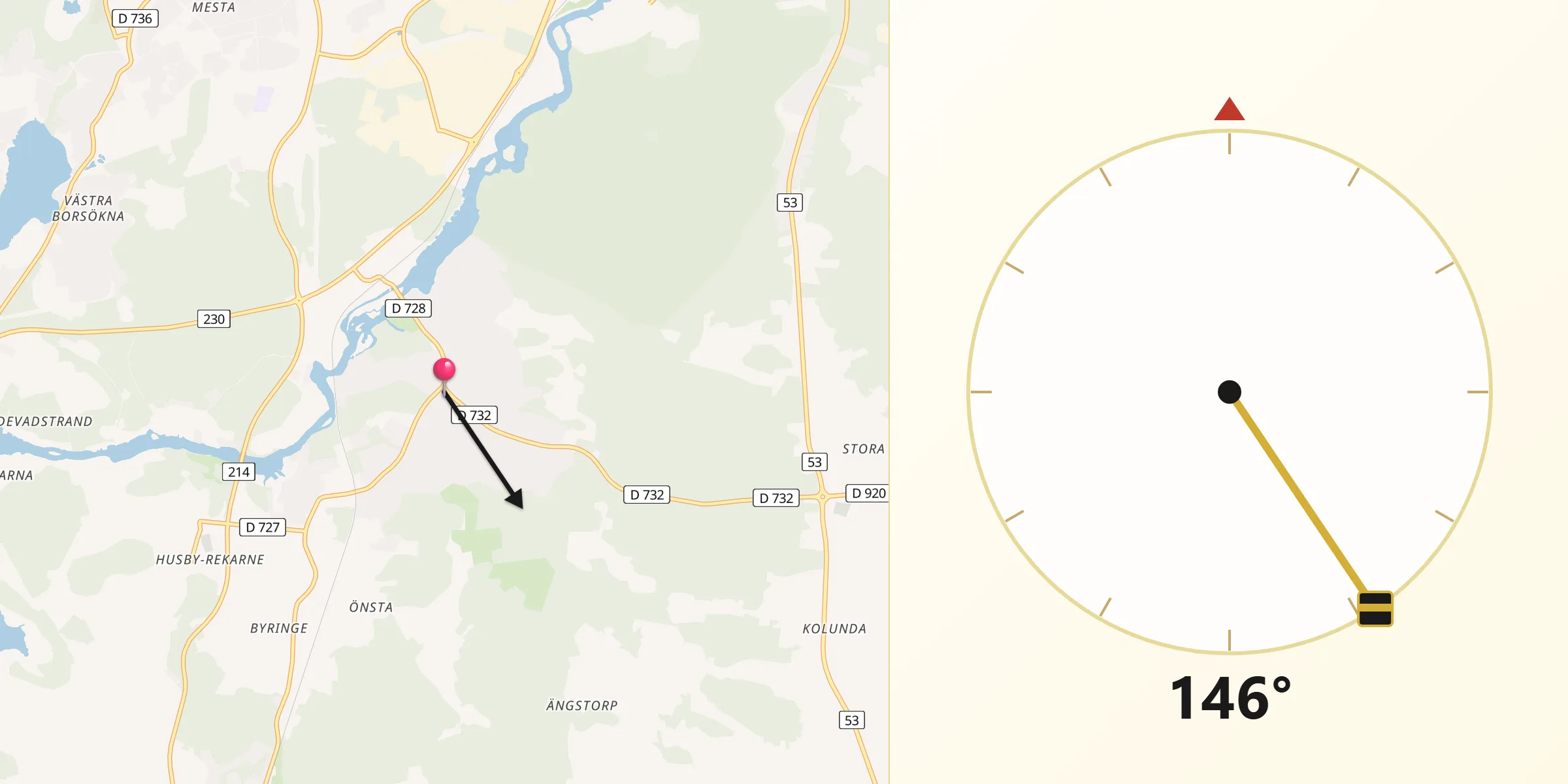 Qibla Riktning från Skogstorp