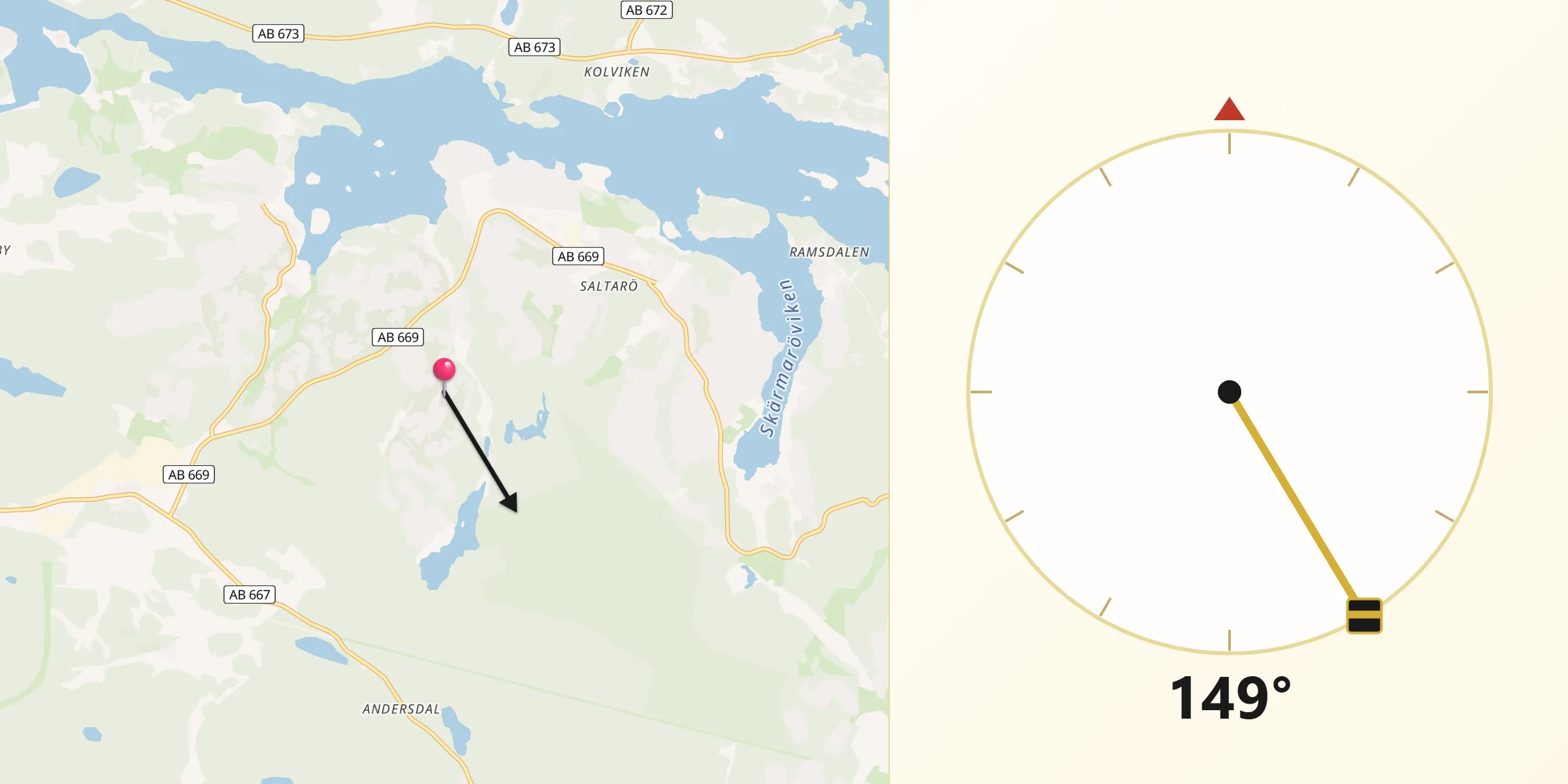 Qibla Riktning från Kopparmora
