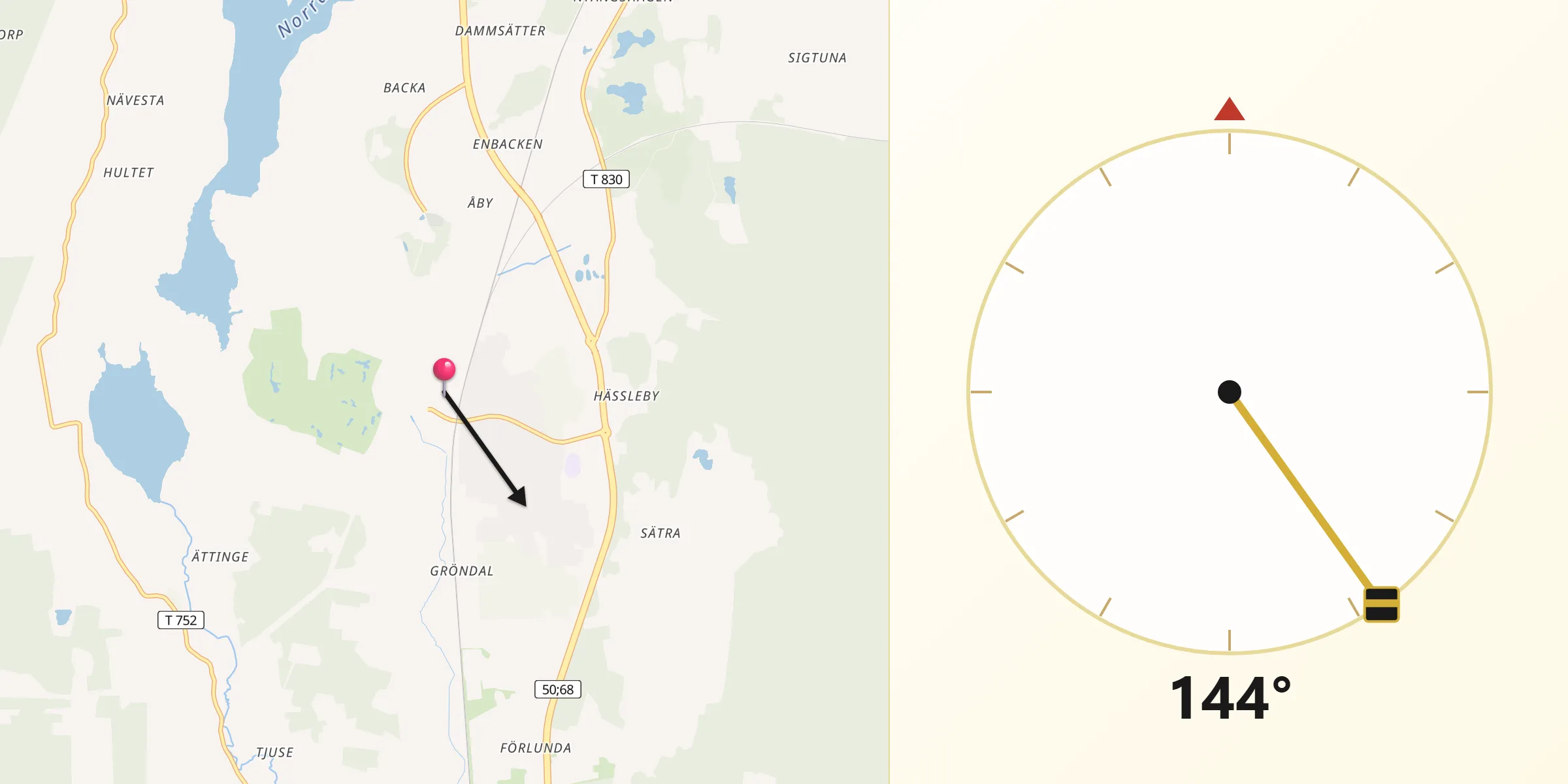 Qibla Riktning från Hovsta