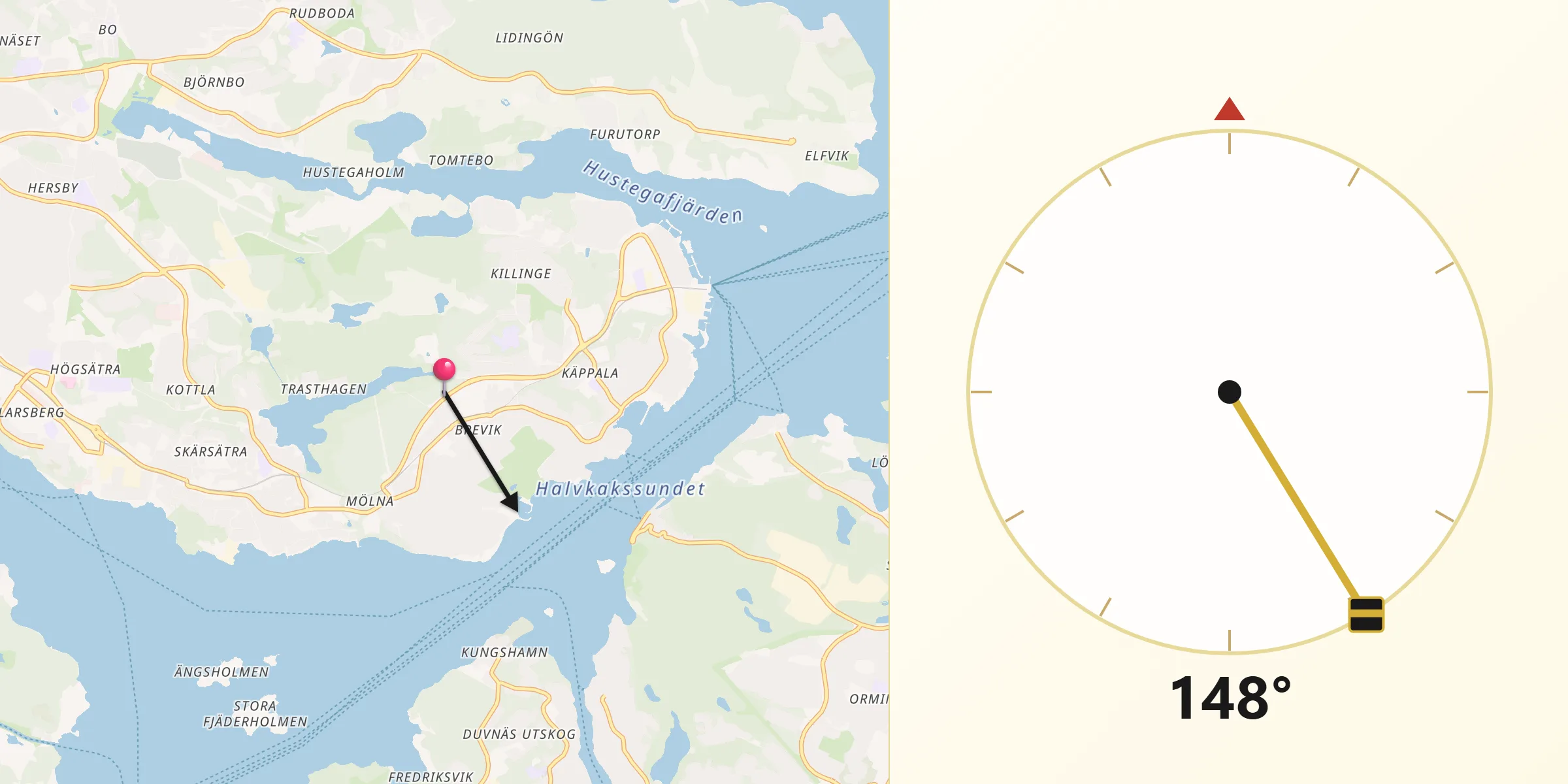 Qibla Riktning från Brevik