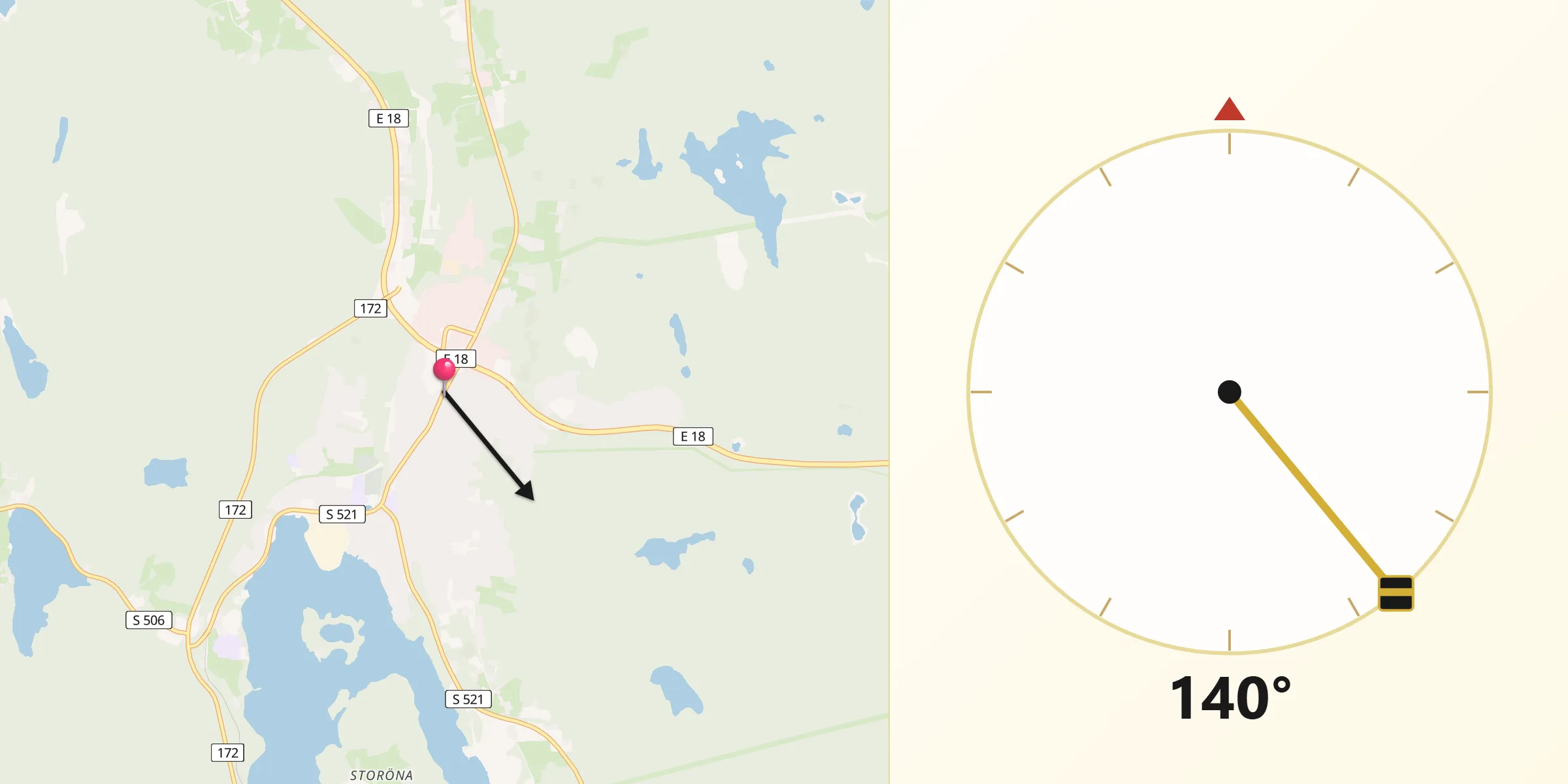 Qibla Riktning från Årjäng