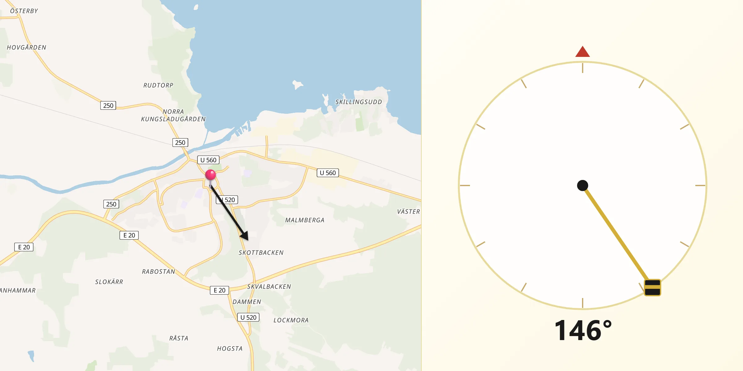 Qibla Riktning från Kungsör