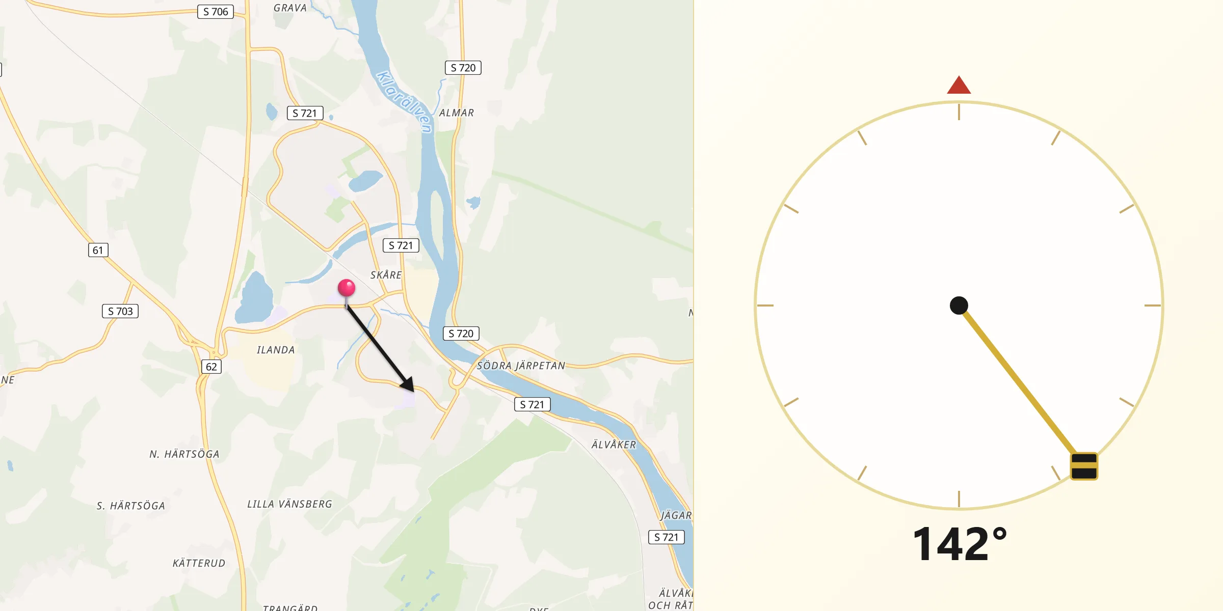 Qibla Riktning från Skåre