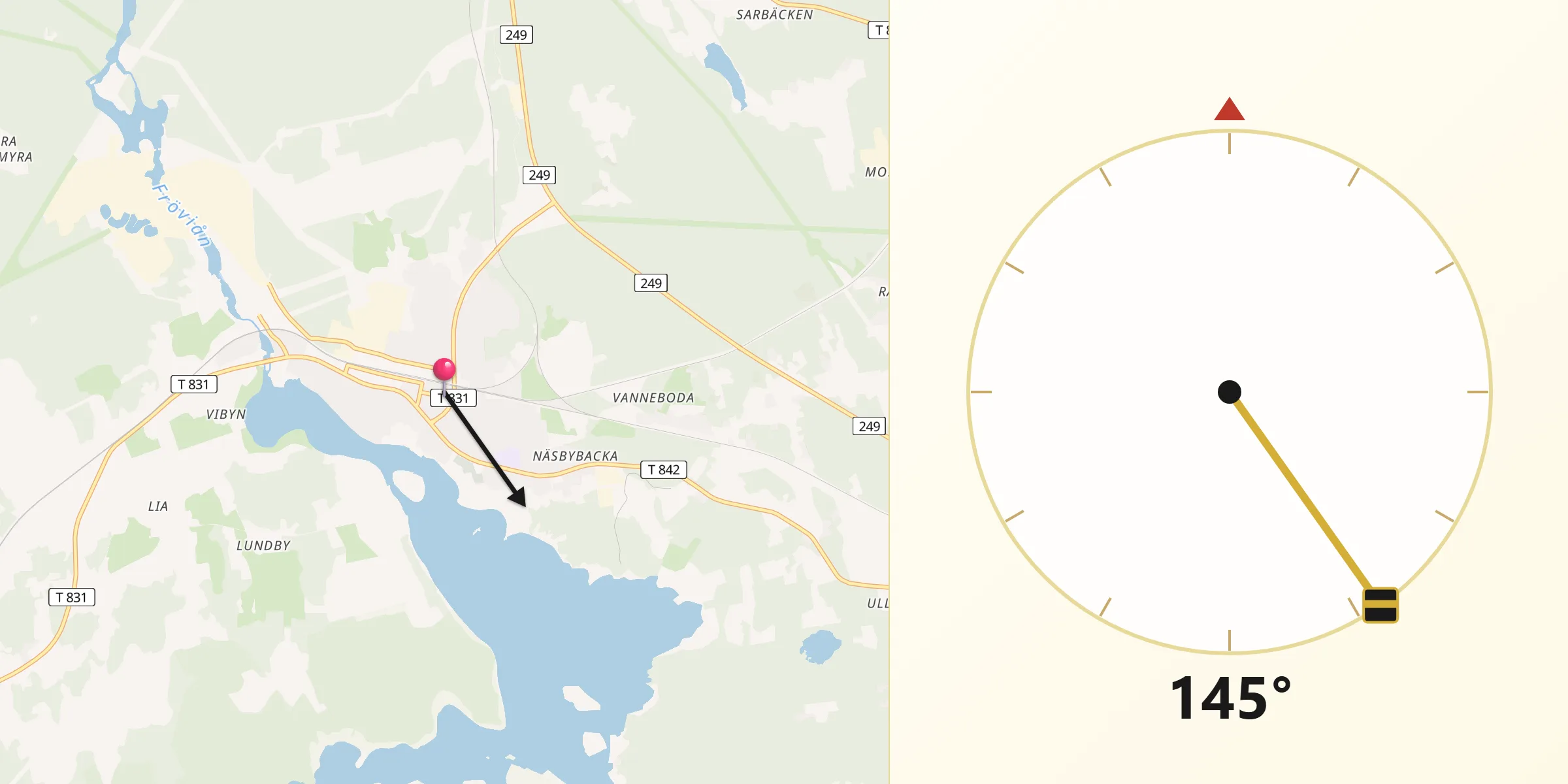 Qibla Riktning från Frövi