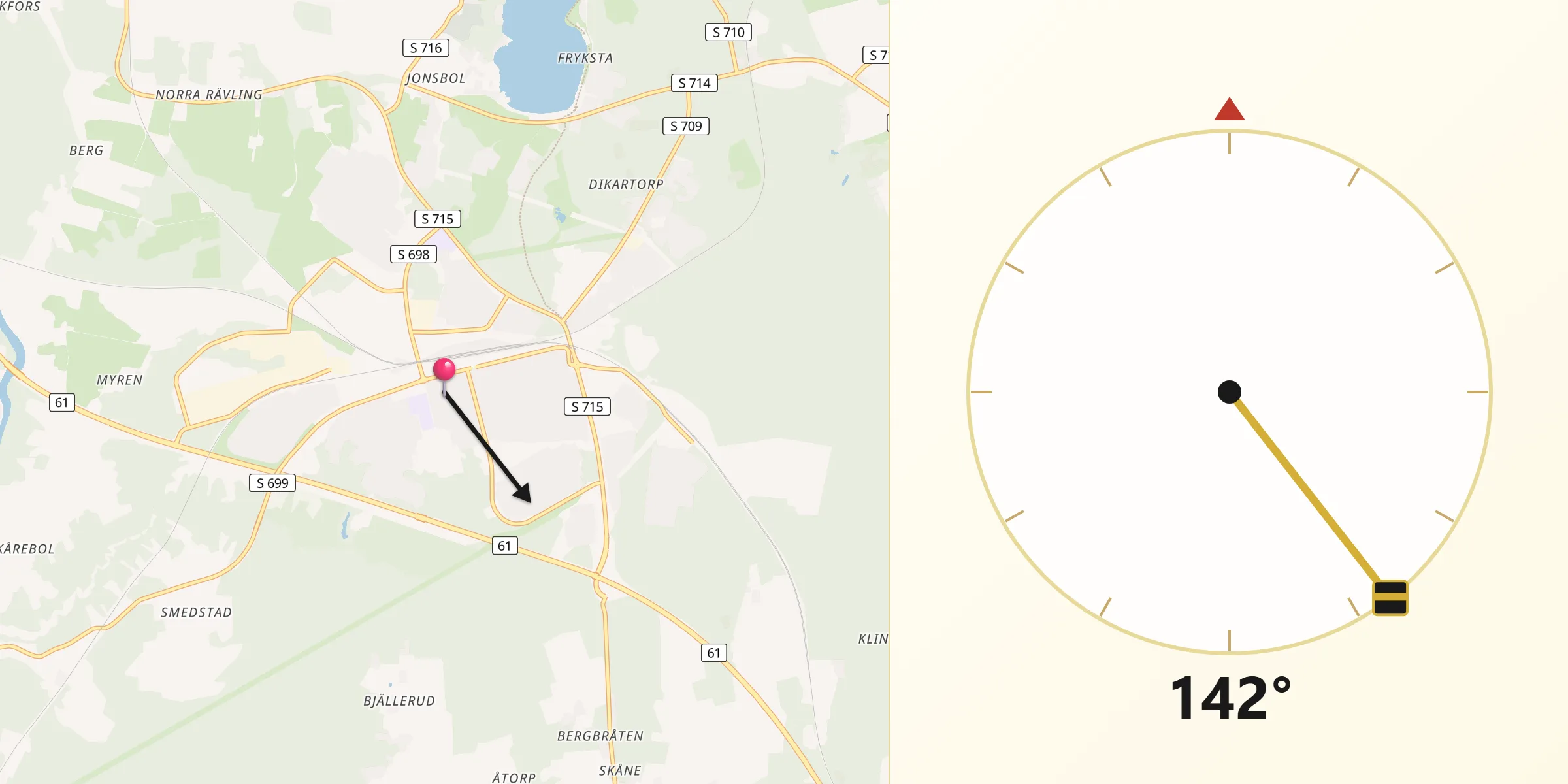 Qibla Riktning från Kil