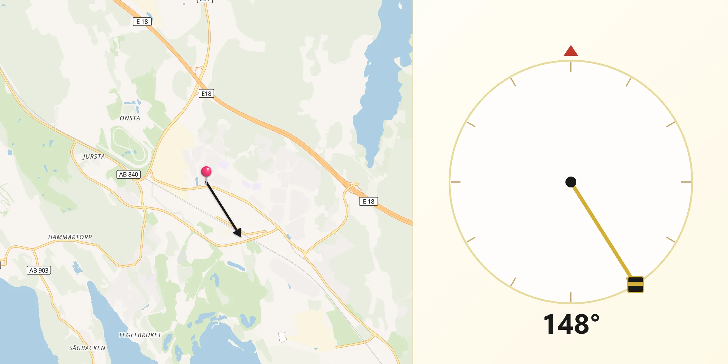 Qibla Riktning från Bro