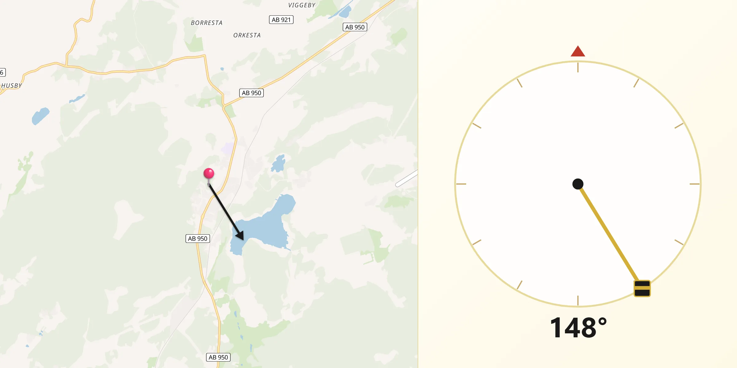 Qibla Riktning från Lindholmen