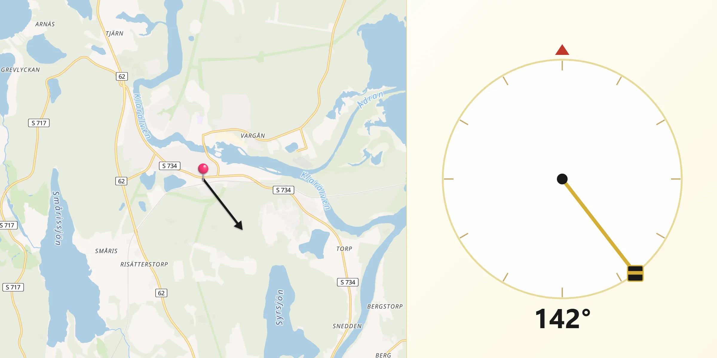 Qibla Riktning från Deje