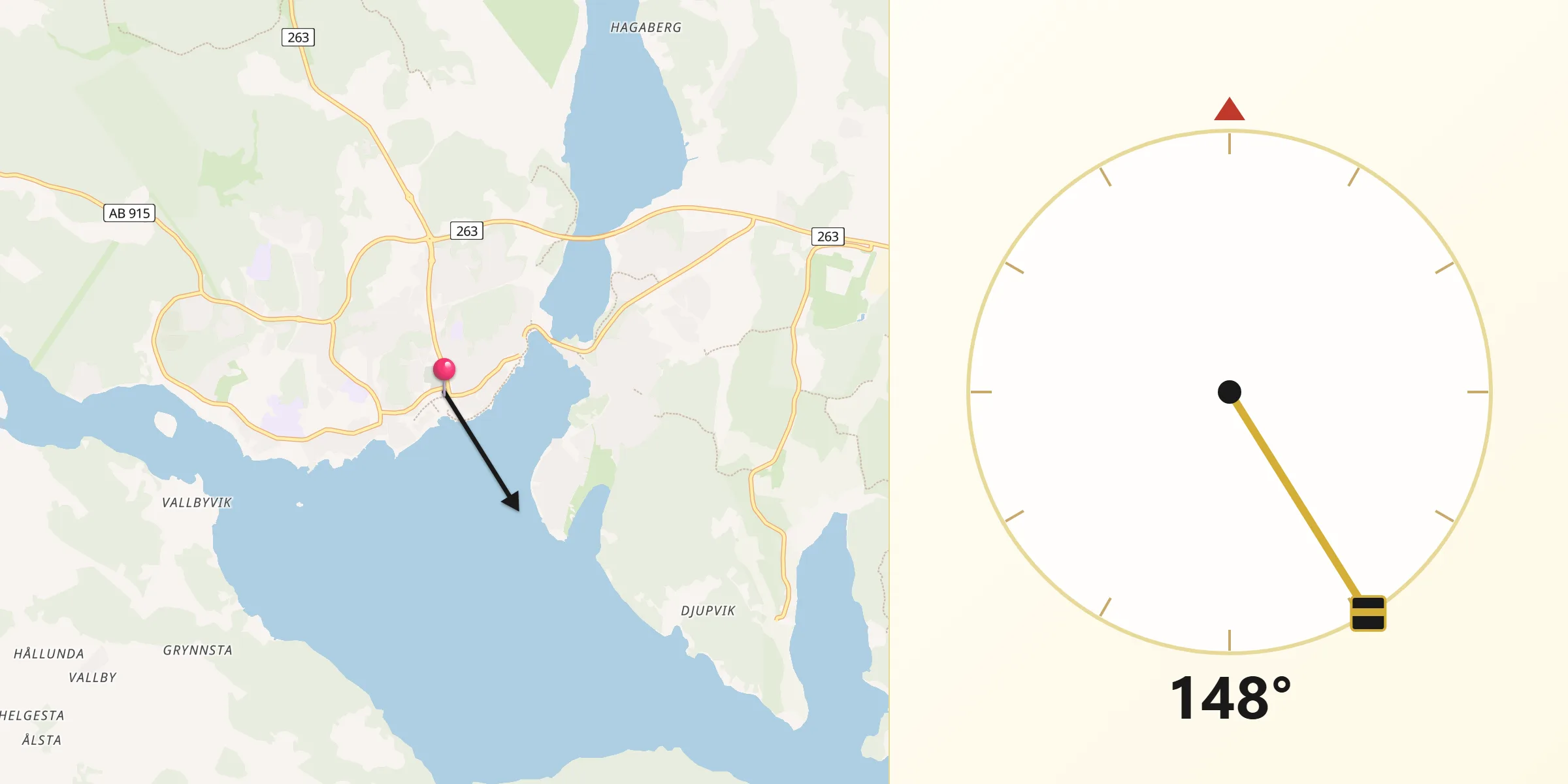Qibla Riktning från Sigtuna