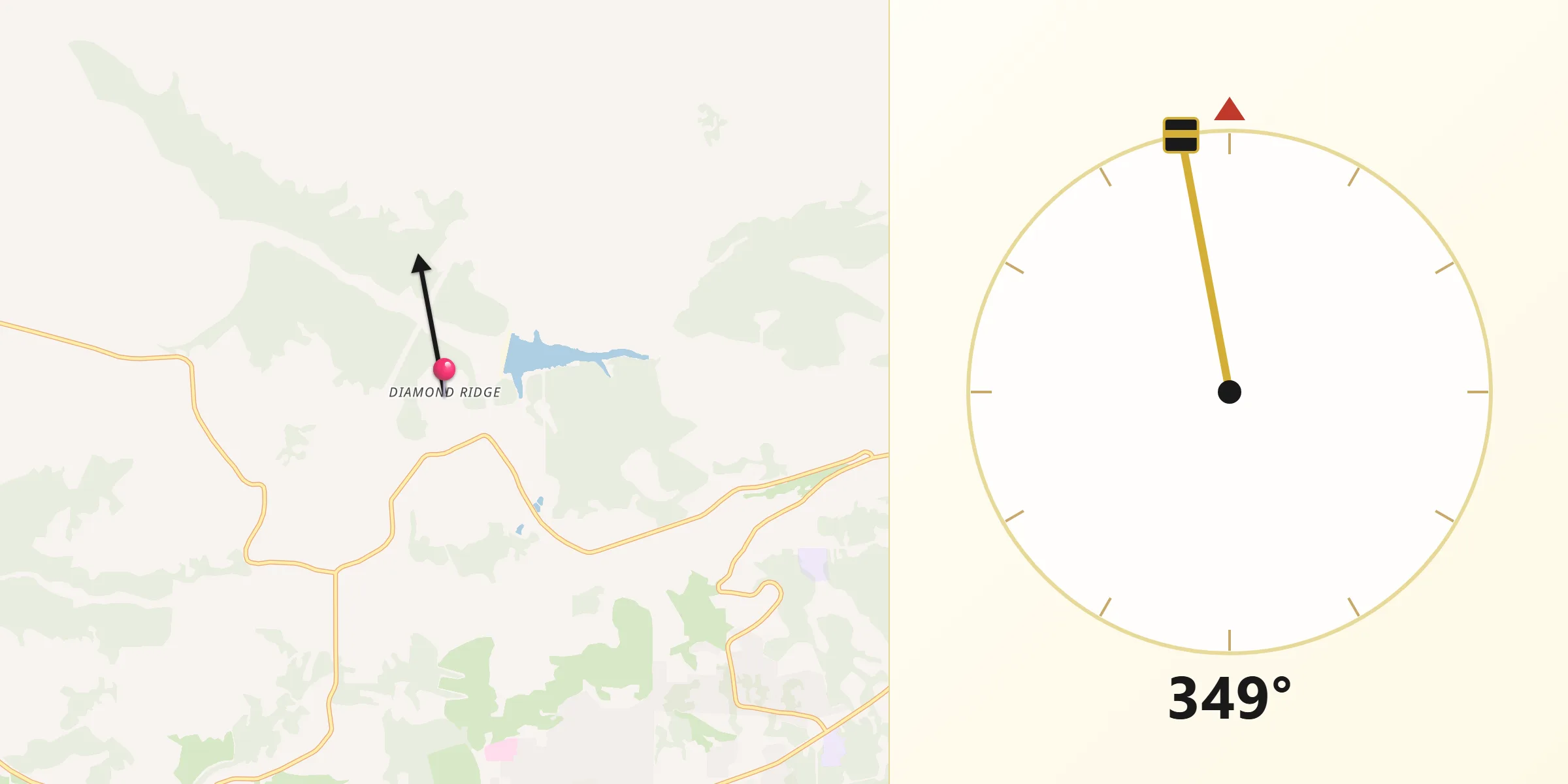 Qibla Direction from Diamond Ridge