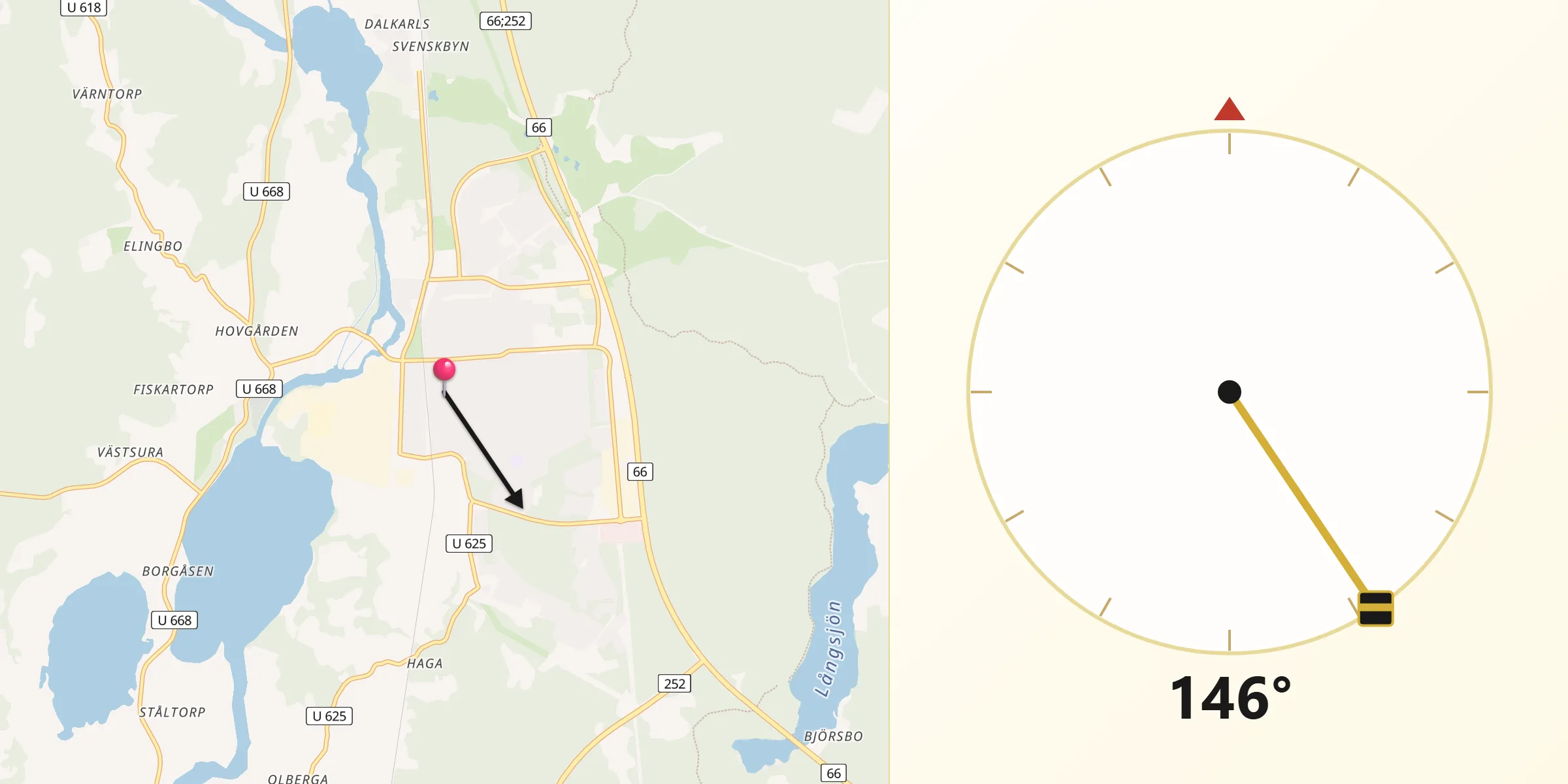 Qibla Riktning från Surahammar