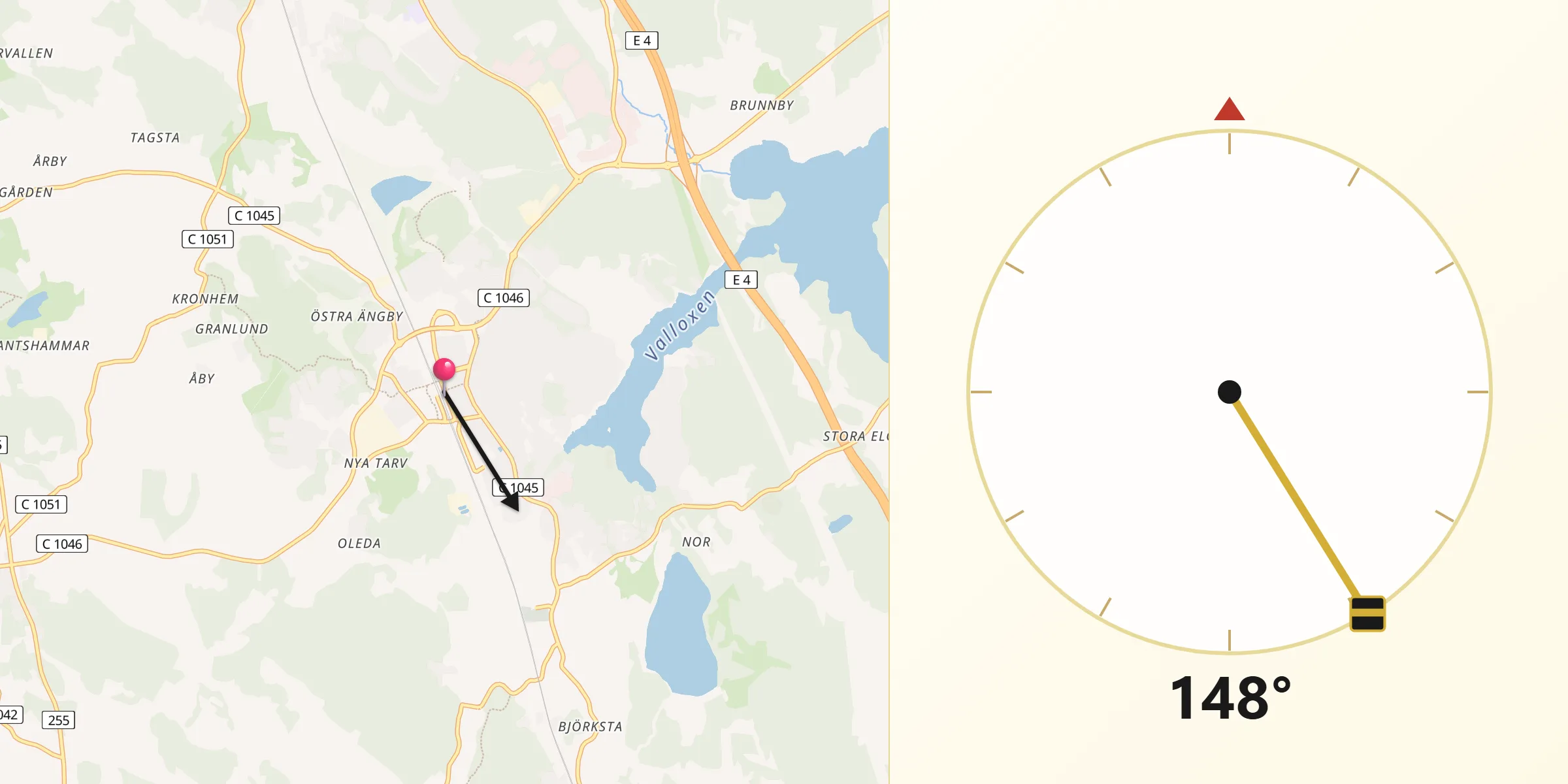 Qibla Riktning från Knivsta