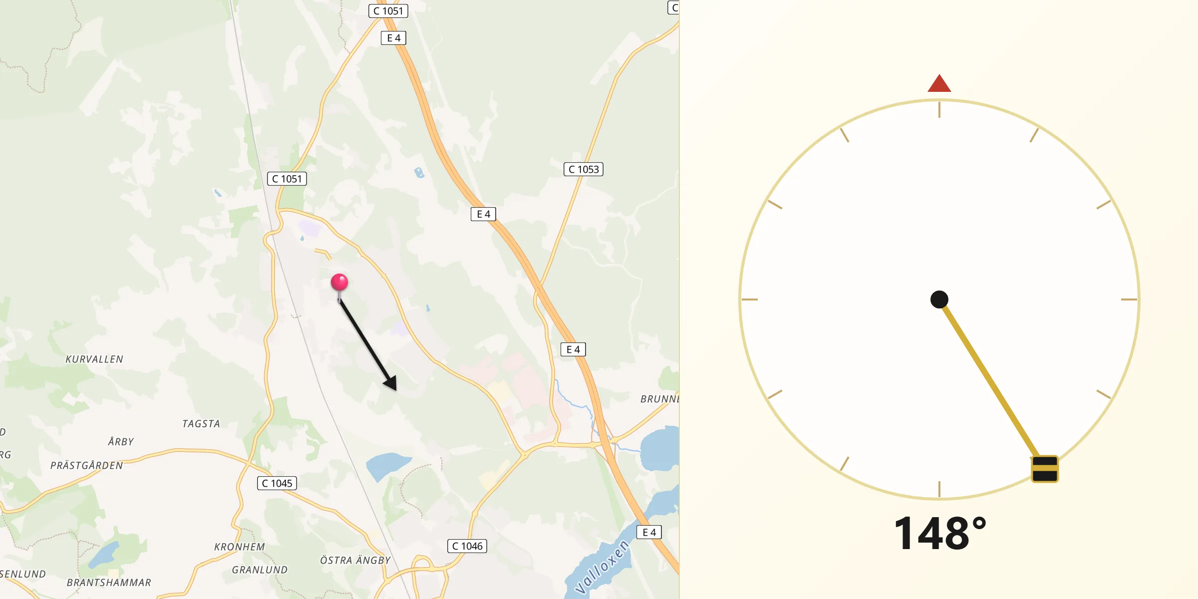 Qibla Riktning från Alsike