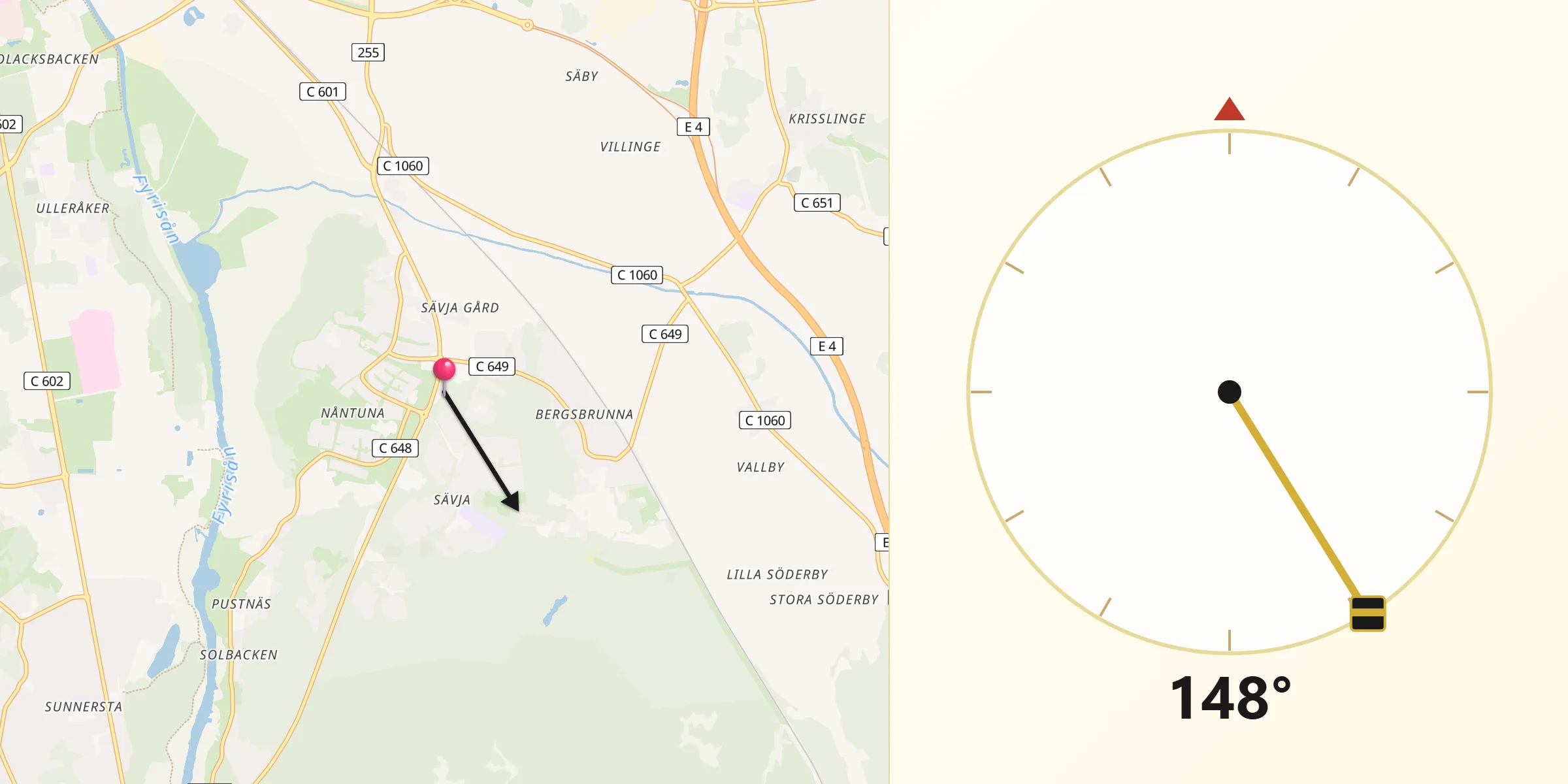 Qibla Riktning från Sävja