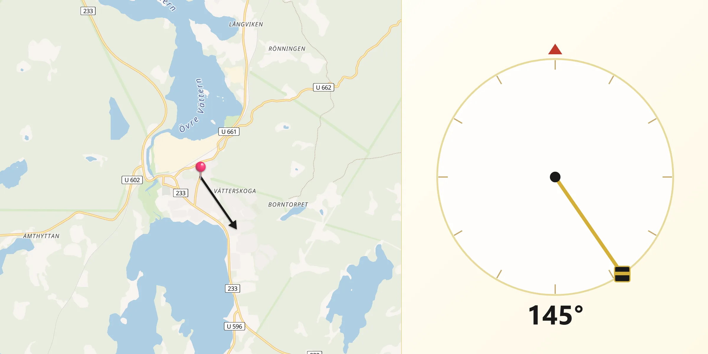 Qibla Riktning från Skinnskatteberg