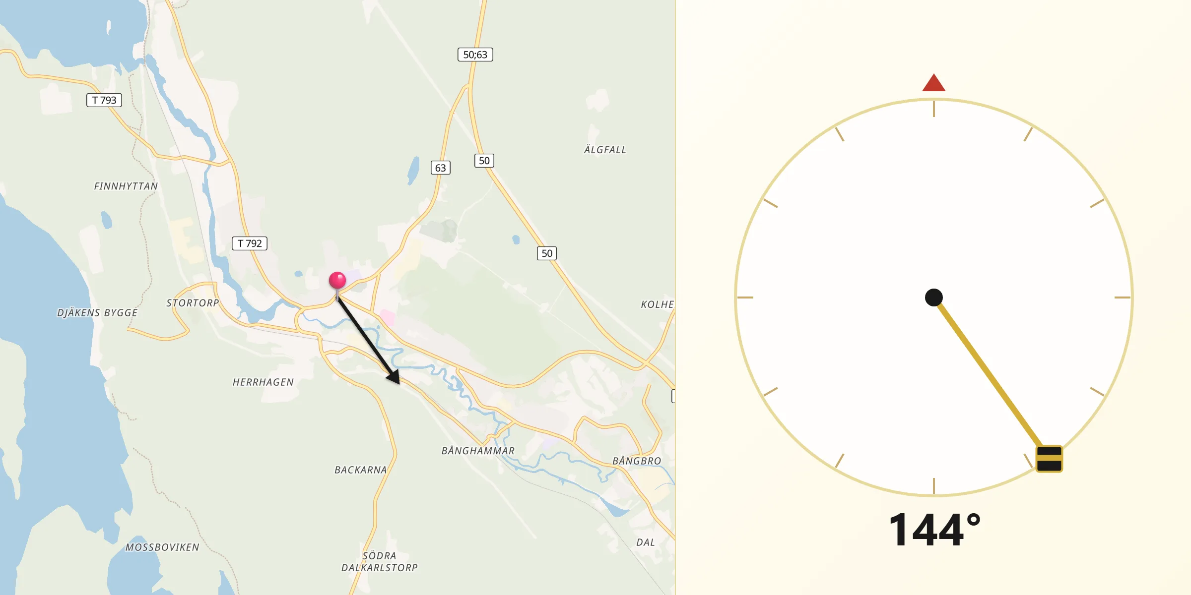 Qibla Riktning från Kopparberg