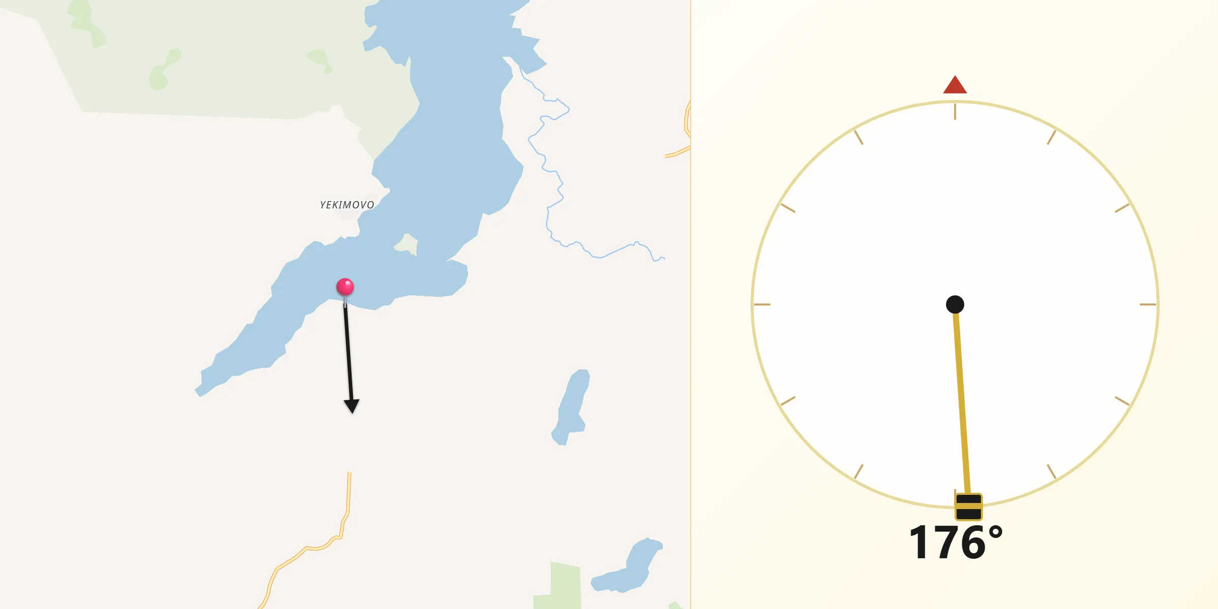 Направление Киблы из Петряева Горка