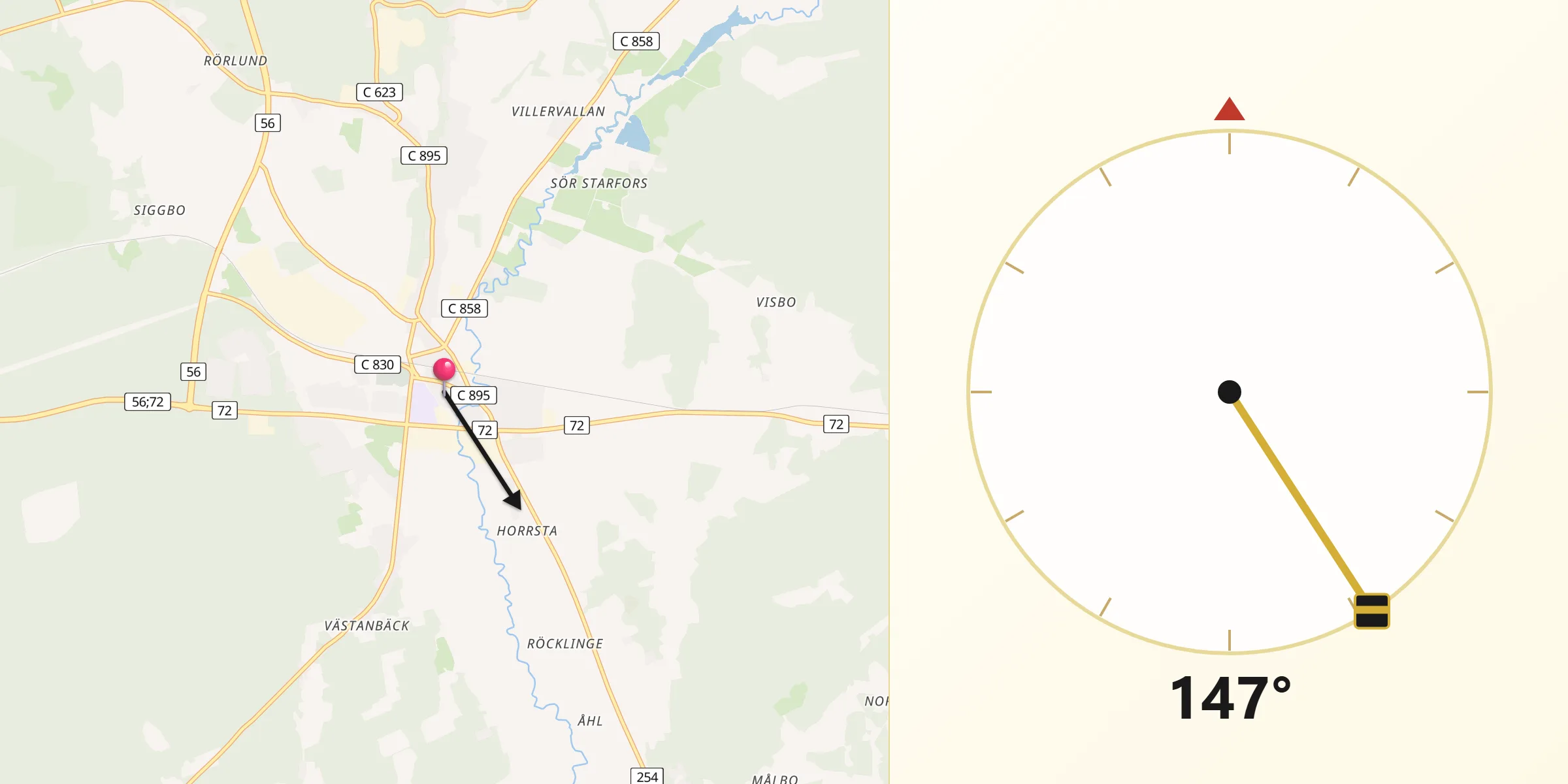 Qibla Riktning från Heby