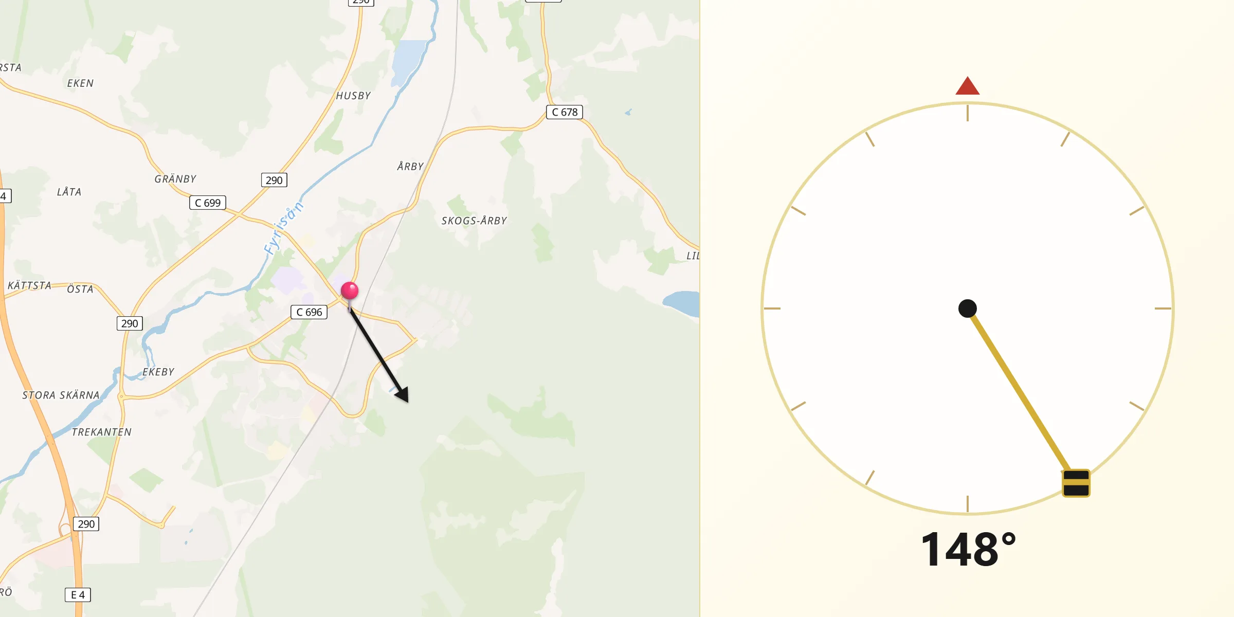 Qibla Riktning från Storvreta