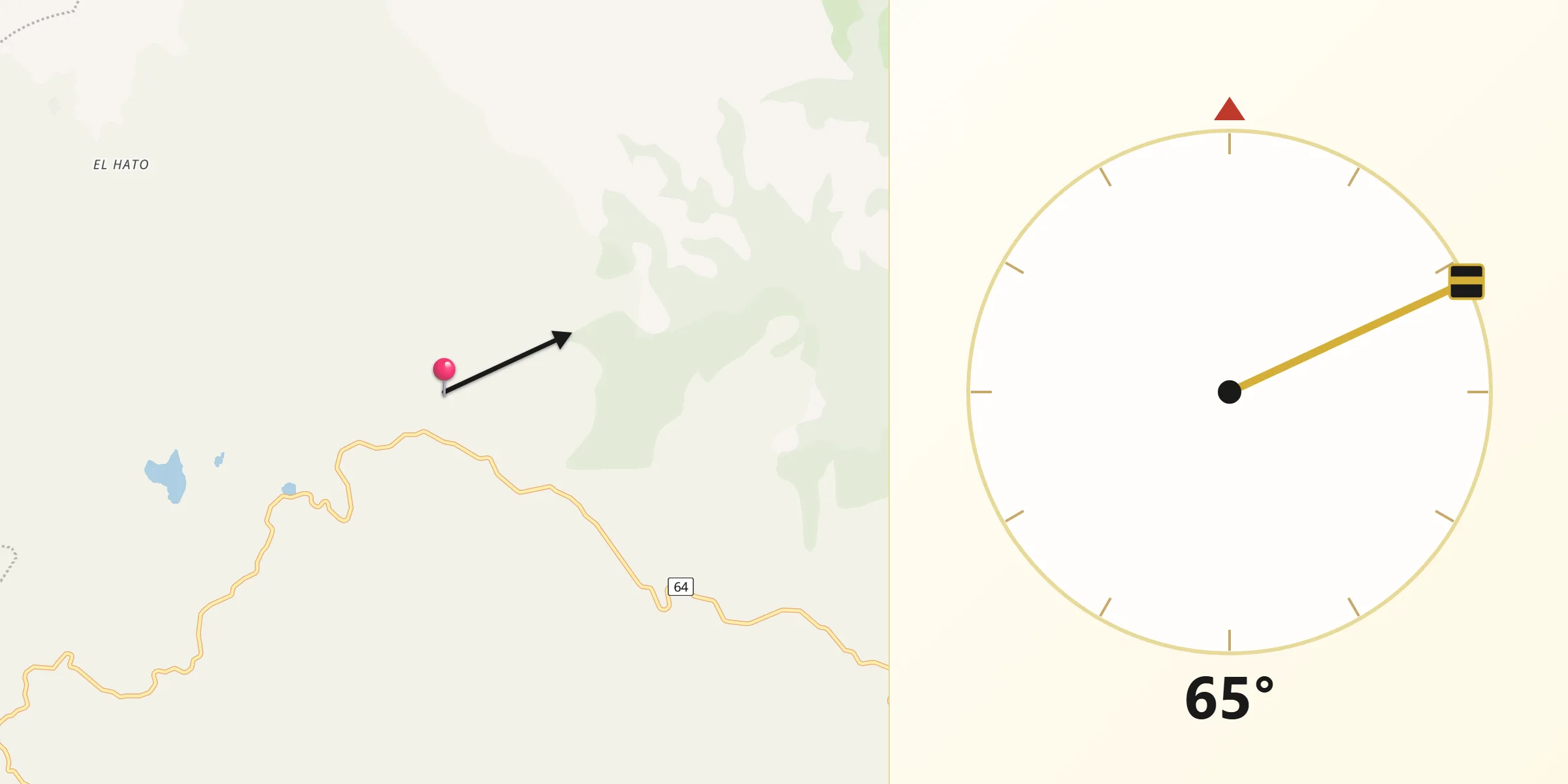 Dirección de la Qibla desde Chita