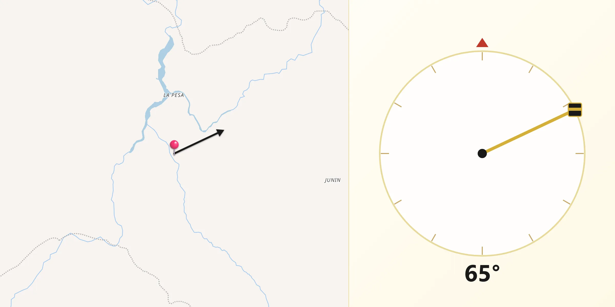Dirección de la Qibla desde El Peñón