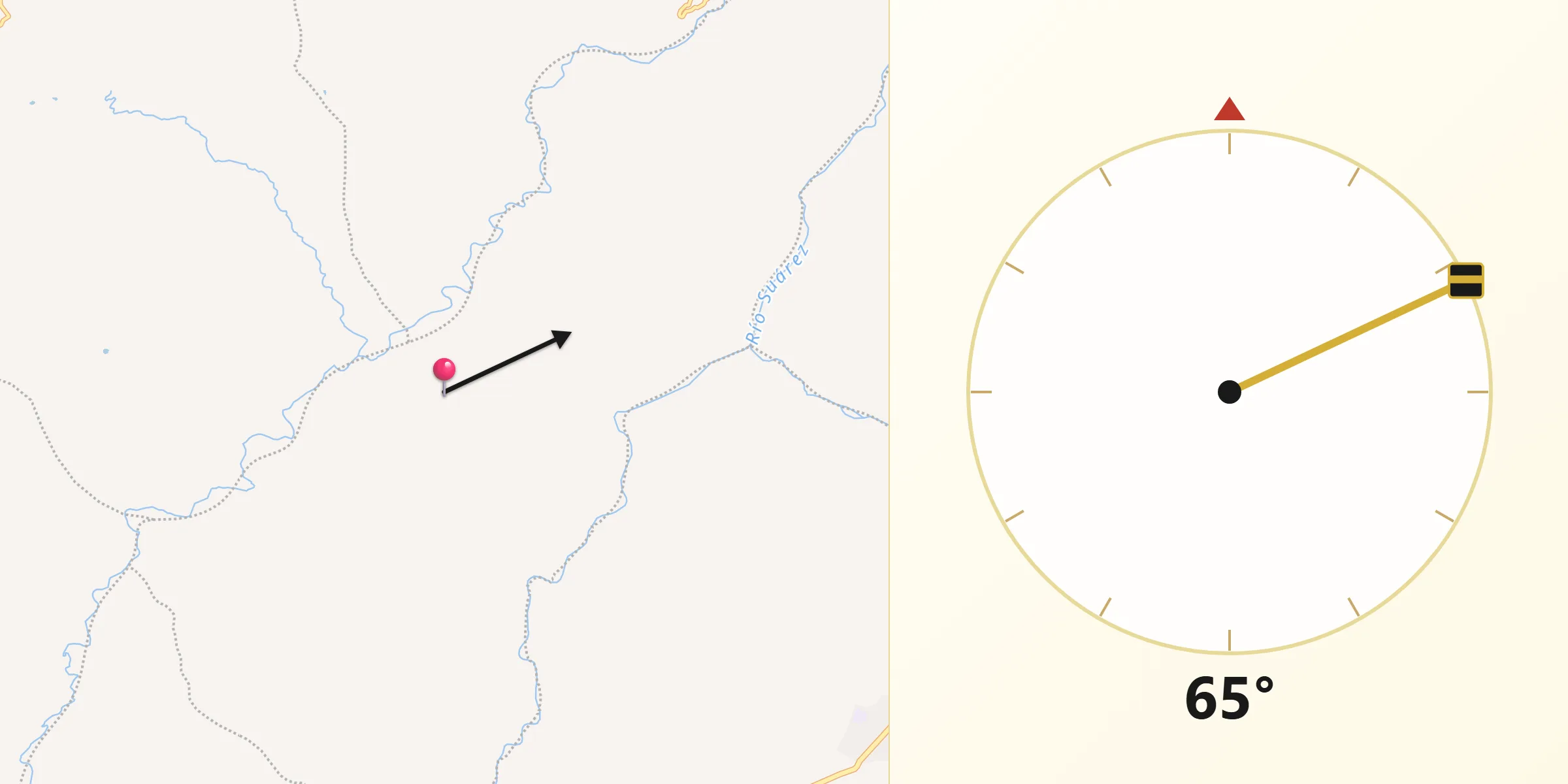 Dirección de la Qibla desde San Benito