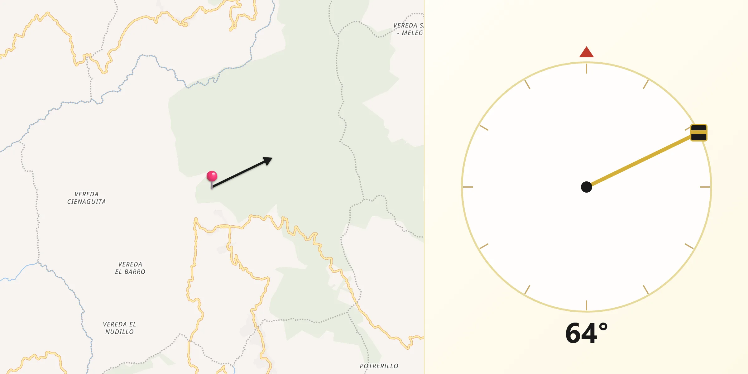 Dirección de la Qibla desde Angelópolis
