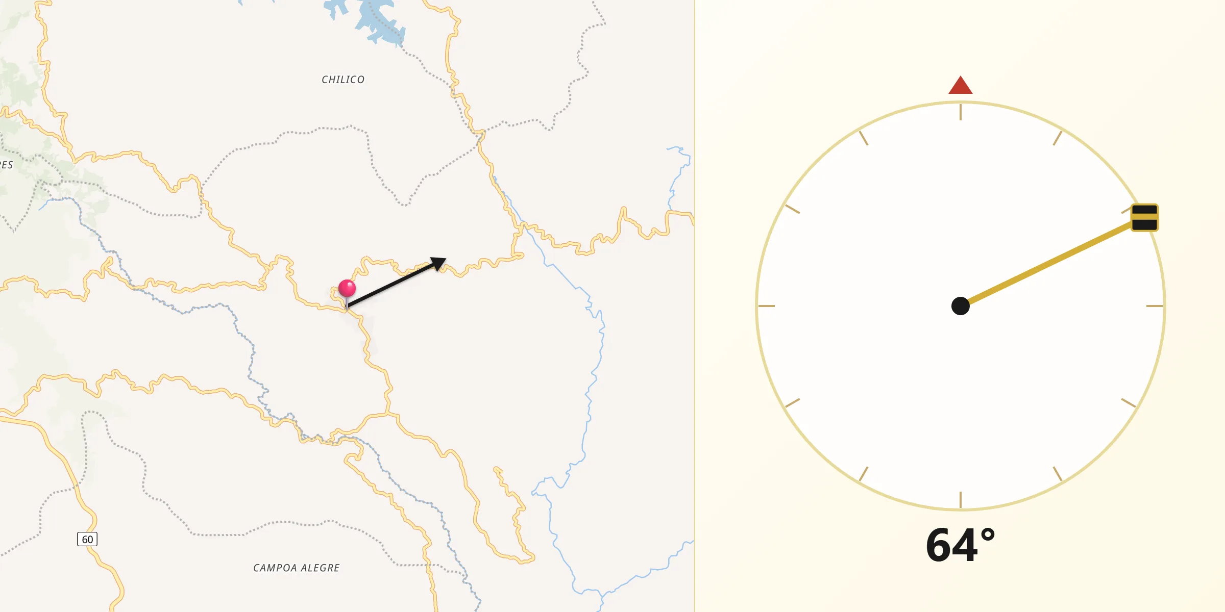Dirección de la Qibla desde Granada
