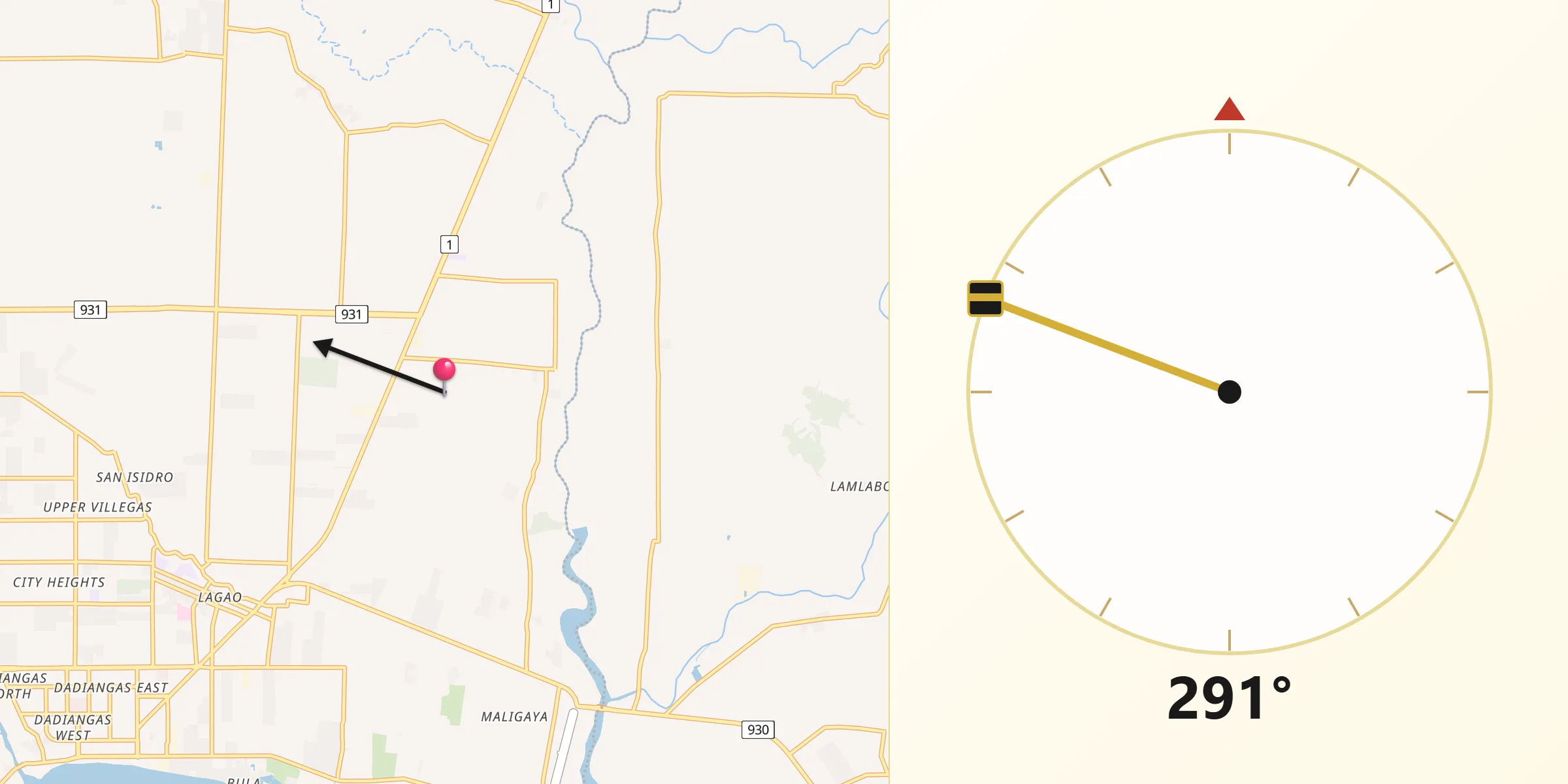 Qibla Direction from Alabel