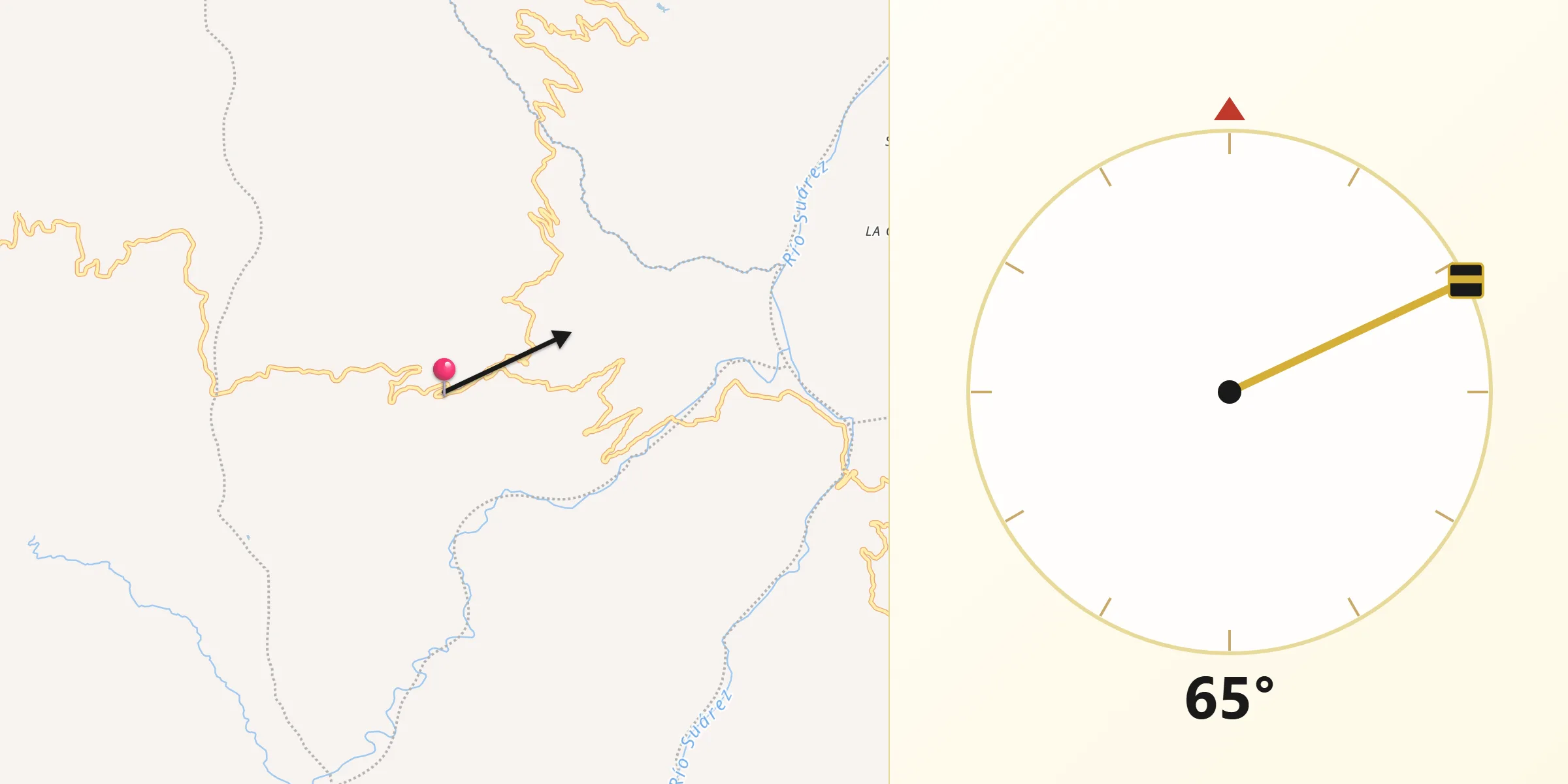 Dirección de la Qibla desde Aguada