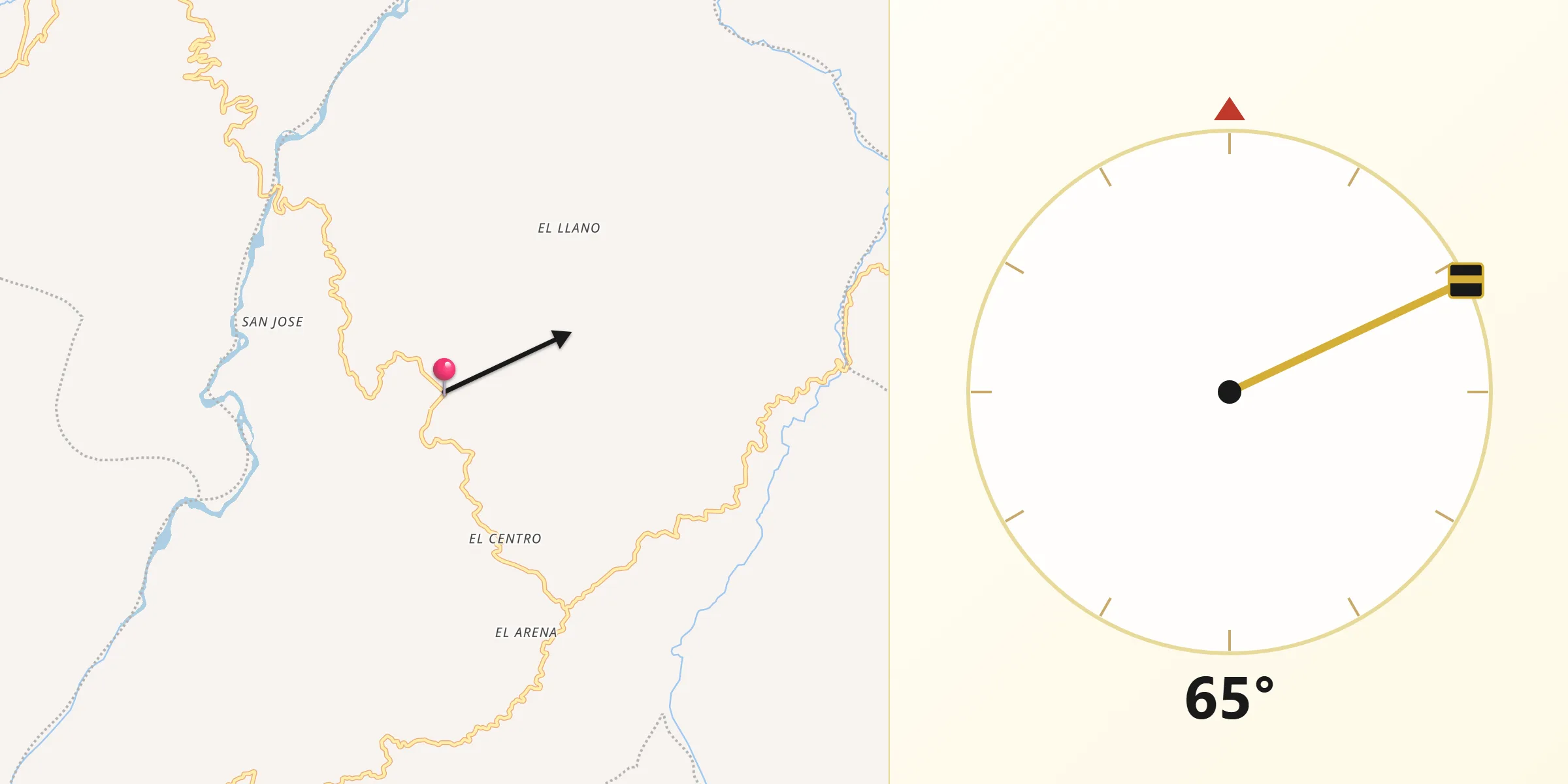Dirección de la Qibla desde Guadalupe