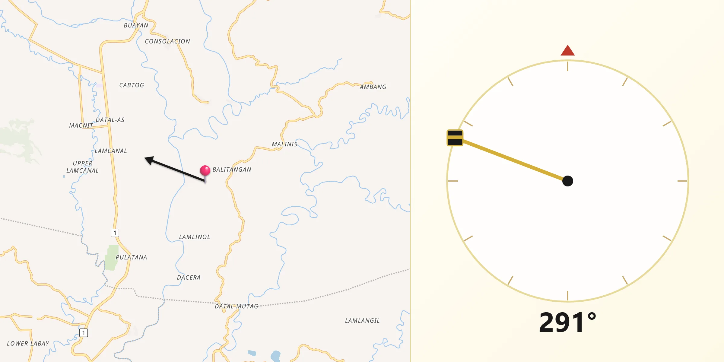 Qibla Direction from Maluñgun