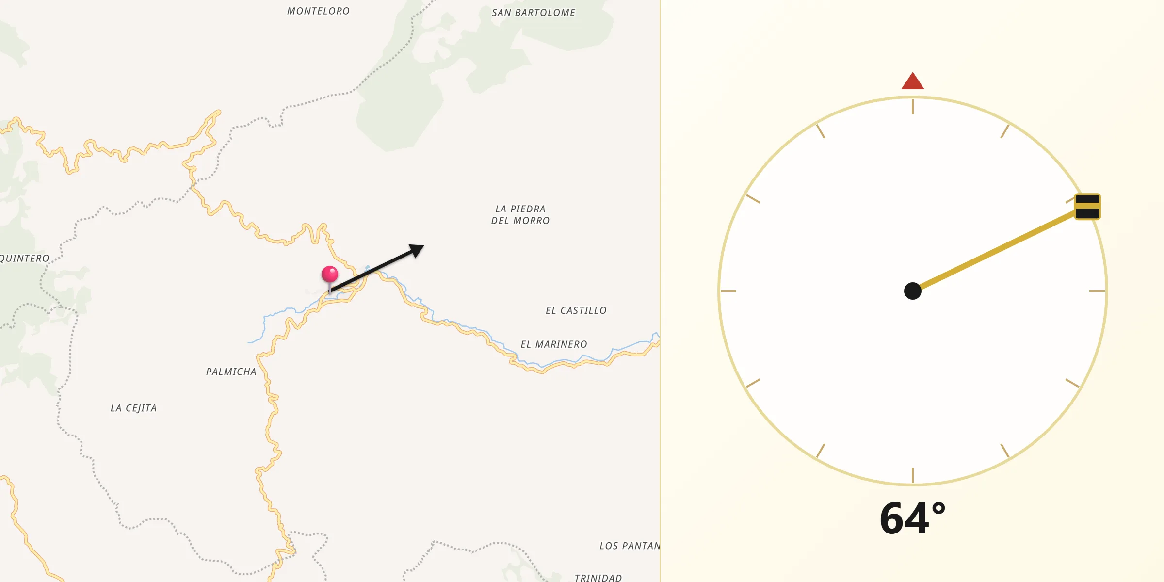 Dirección de la Qibla desde Concepción