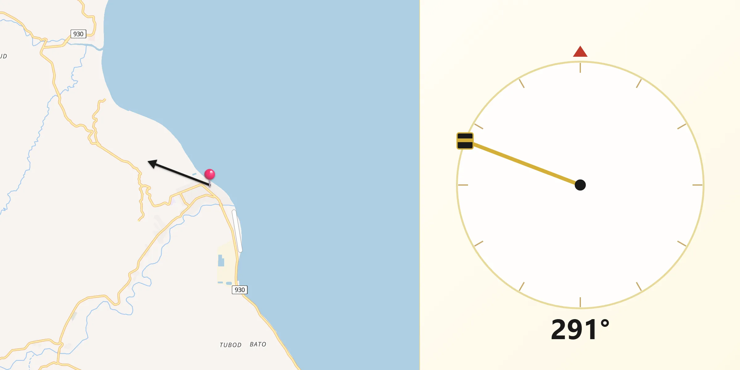 Qibla Direction from Malita