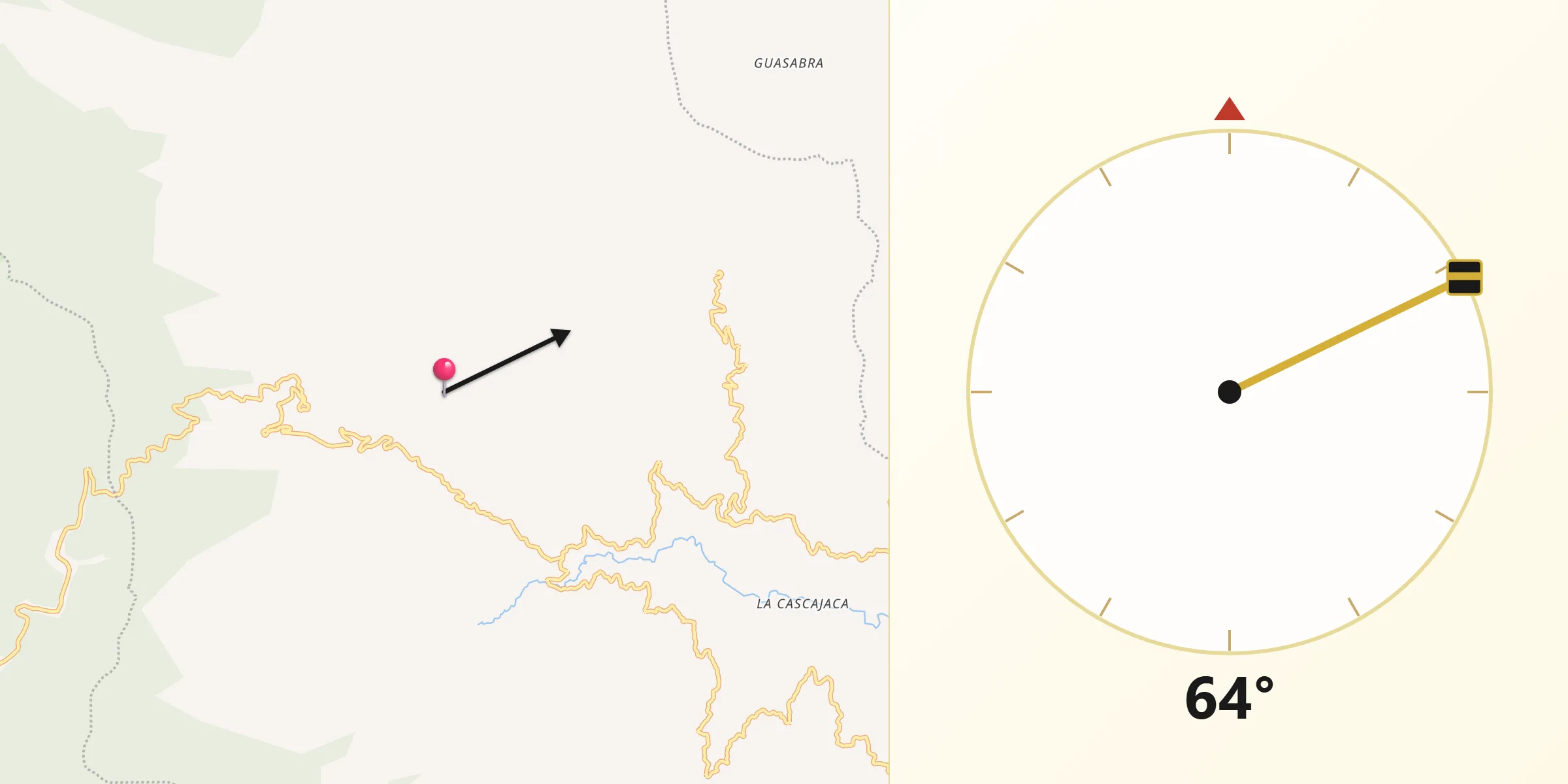Dirección de la Qibla desde Caicedo