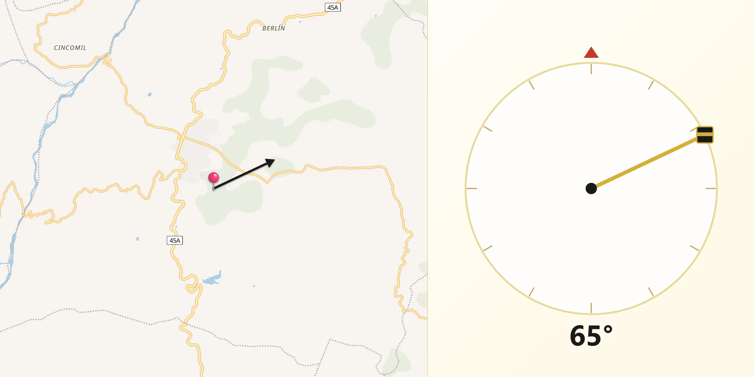 Dirección de la Qibla desde Socorro