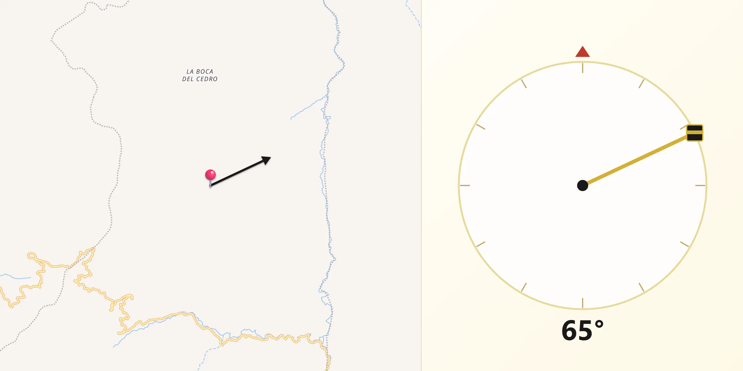 Dirección de la Qibla desde San Joaquín