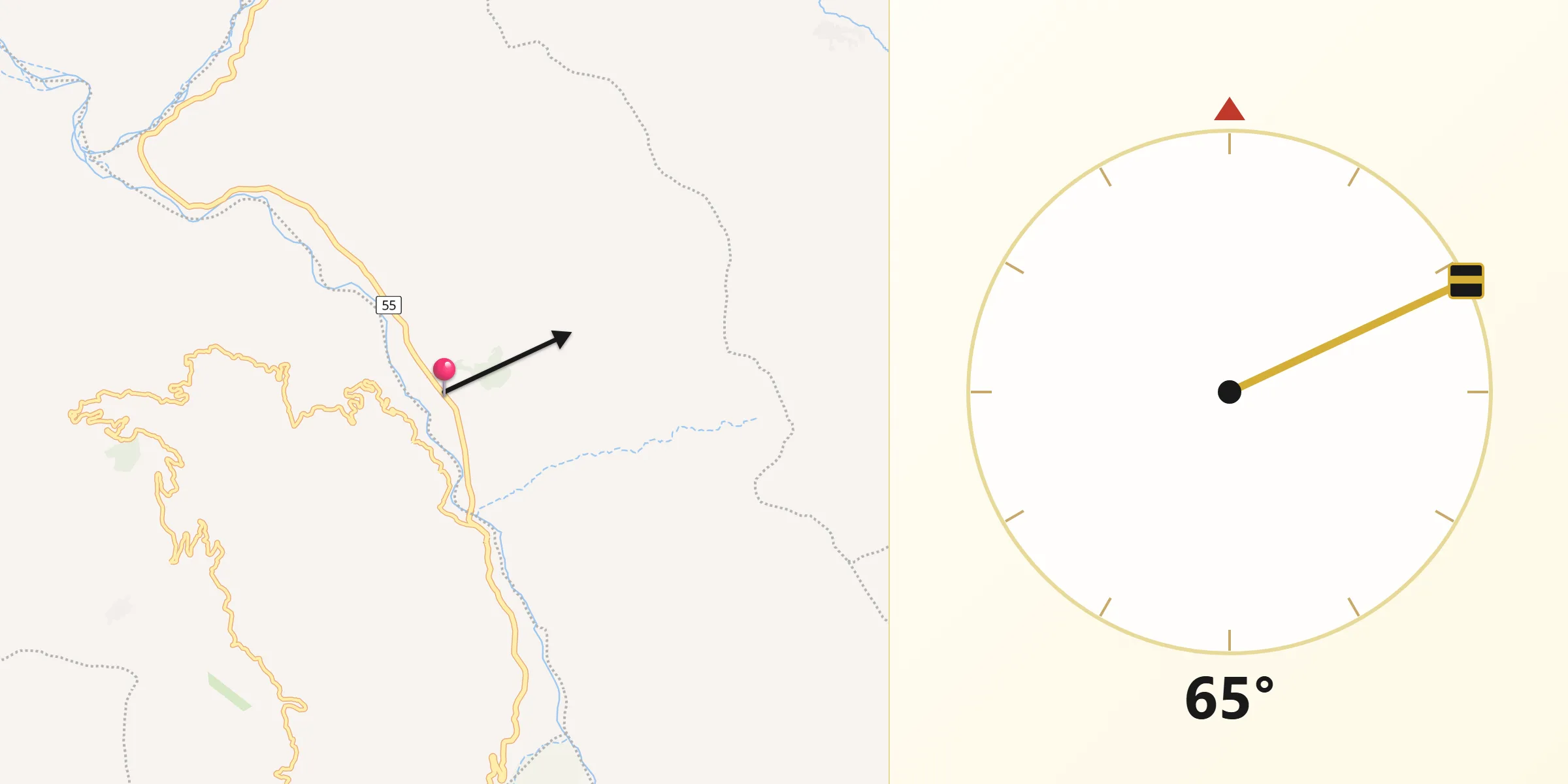 Dirección de la Qibla desde Capitanejo